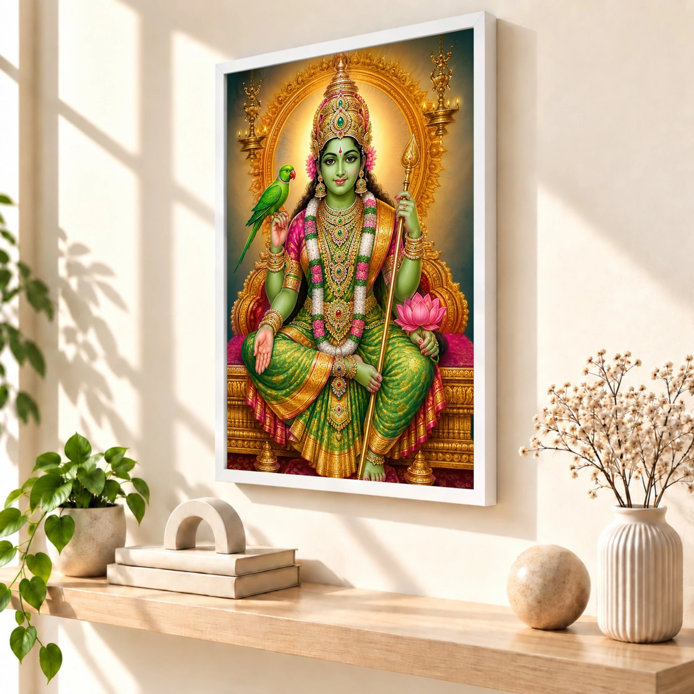 Meenakshi Amman Vivid Premium Spiritual Poster Art Photo Frame, view 7
