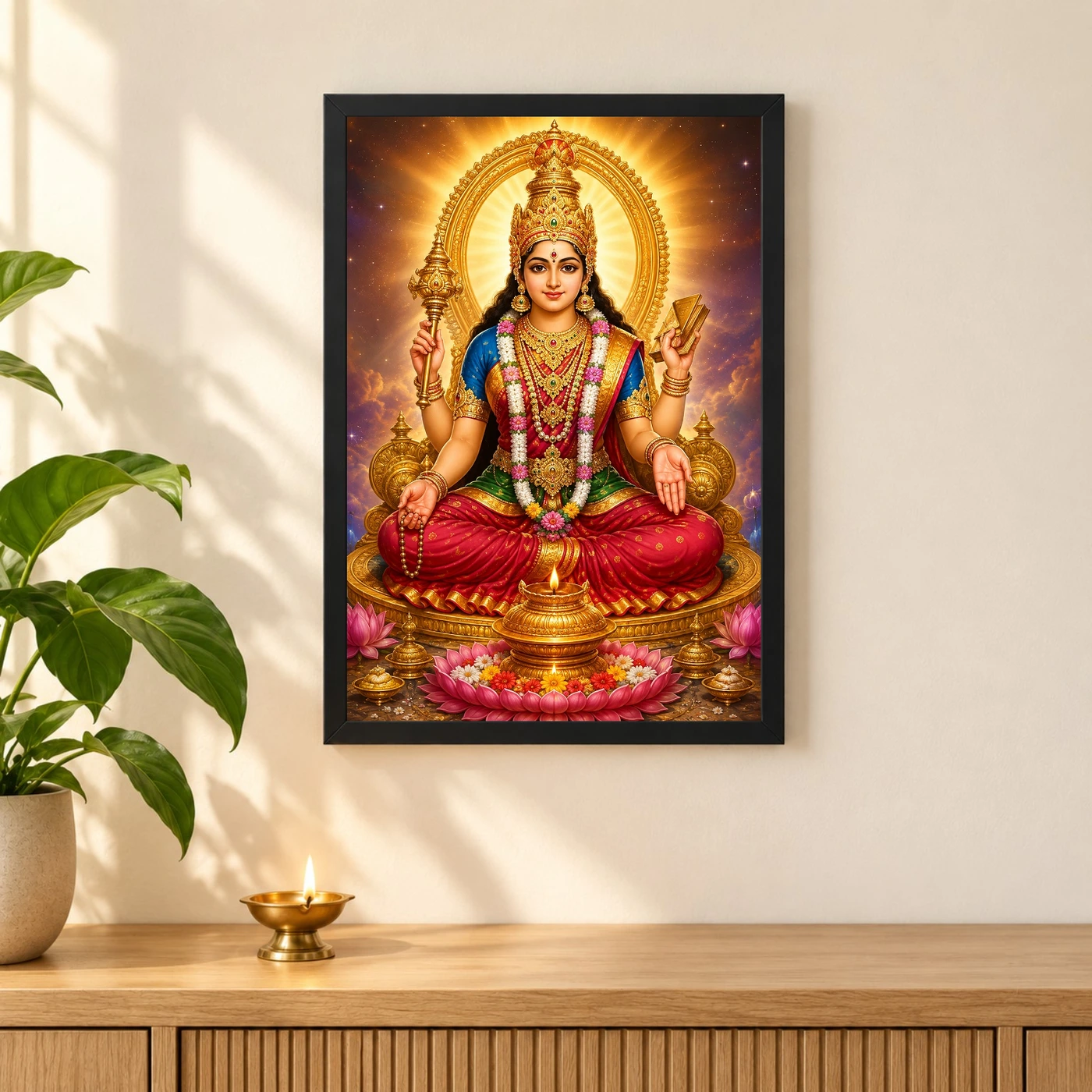 Mookambika Devi Cosmic Celestial Aura Photo Frame, view 3