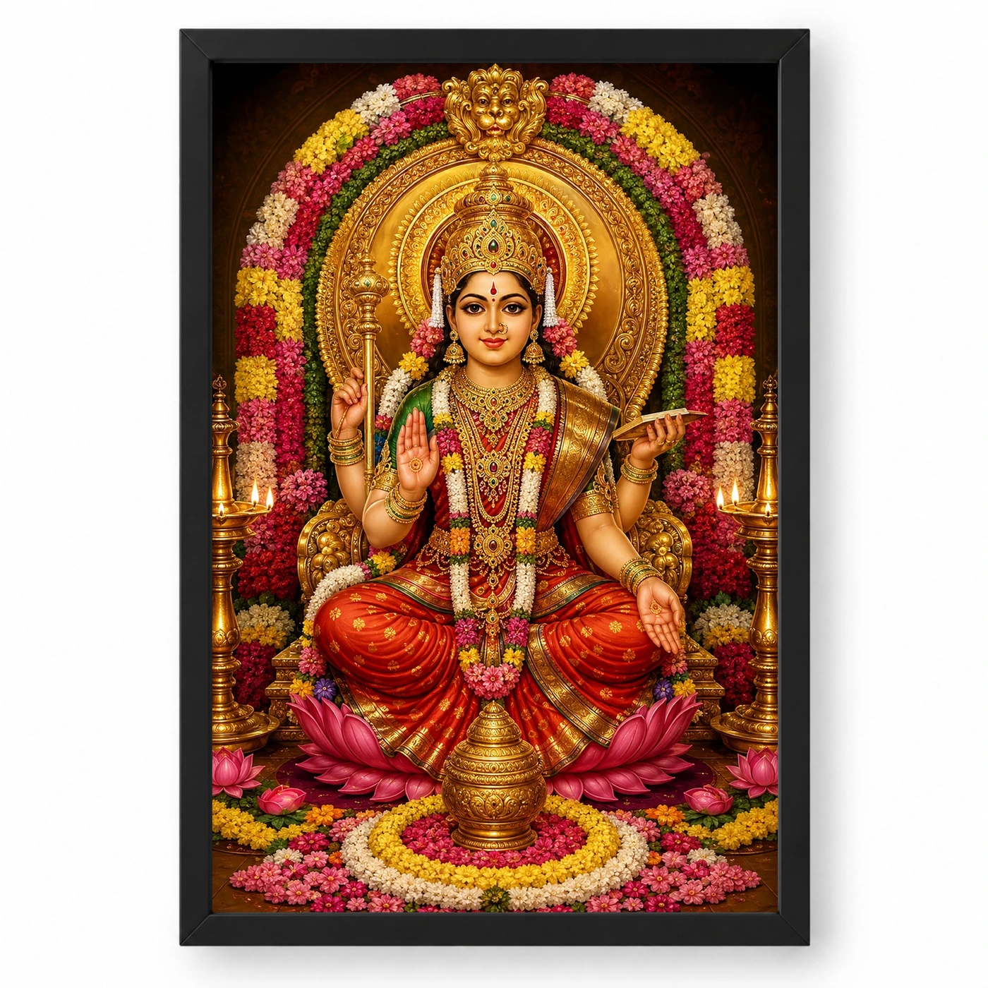 Mookambika Devi Grand Festival Flower Decoration Photo Frame