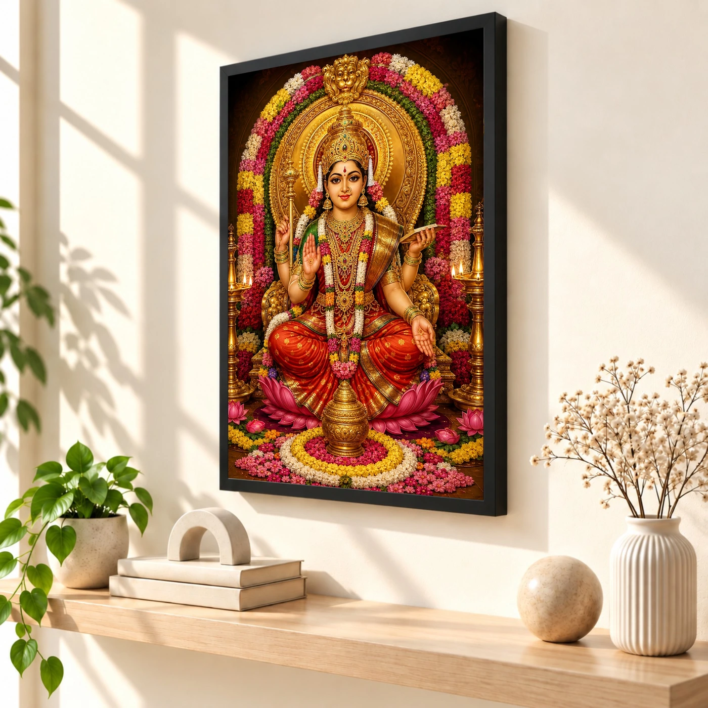 Mookambika Devi Grand Festival Flower Decoration Photo Frame, view 2