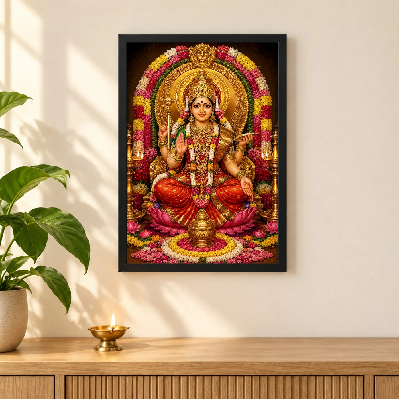Mookambika Devi Grand Festival Flower Decoration Photo Frame, view 3