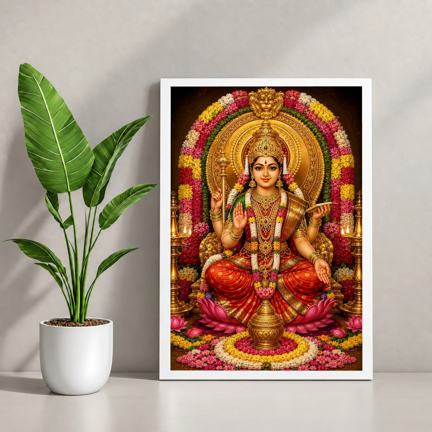 Mookambika Devi Grand Festival Flower Decoration Photo Frame, view 4