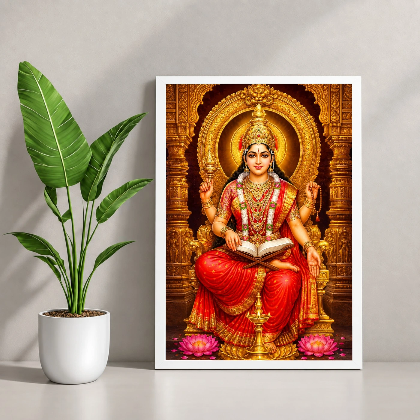Mookambika Devi Heritage Temple Architecture Backdrop Photo Frame, view 4