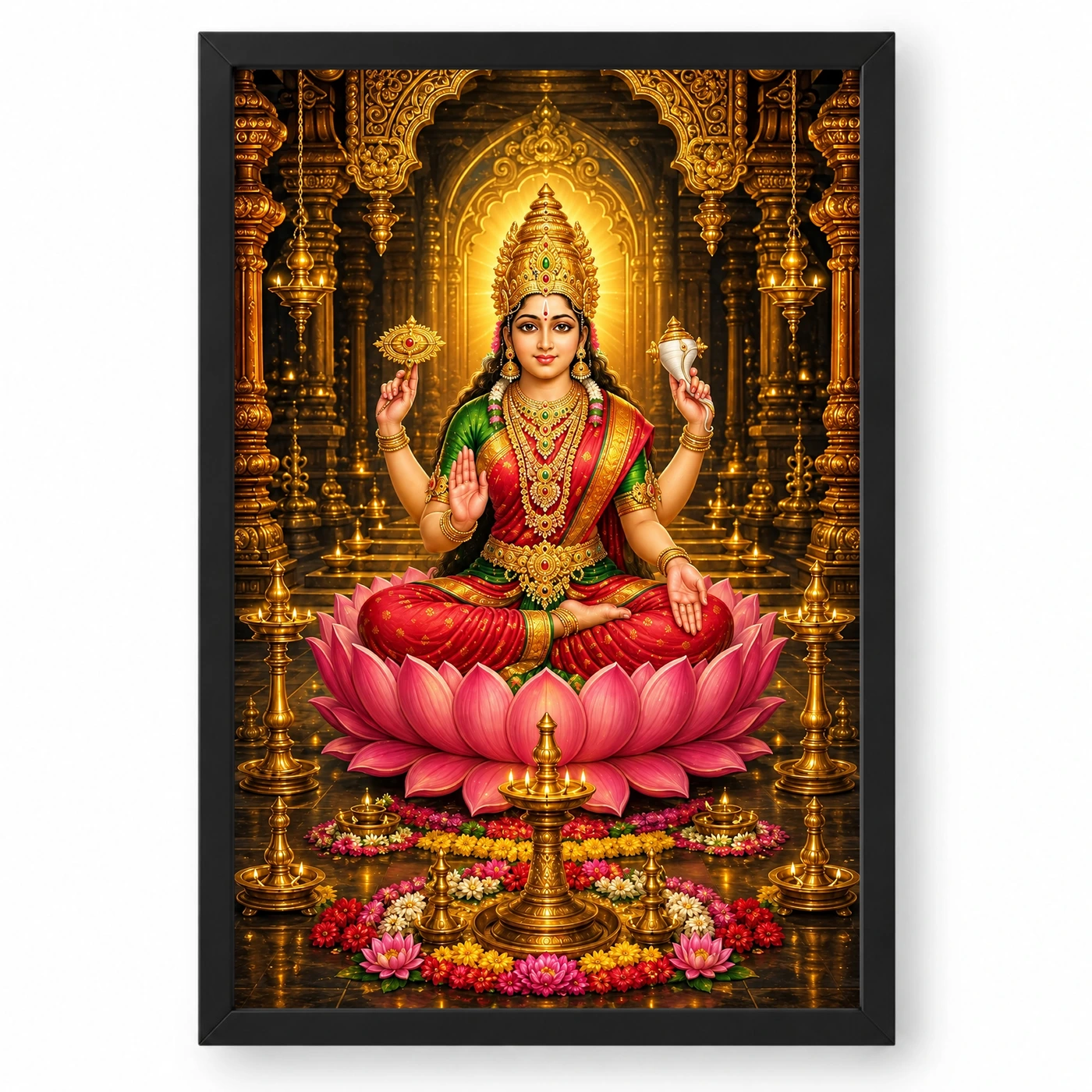 Mookambika Devi Kollur Lotus Photo Frame