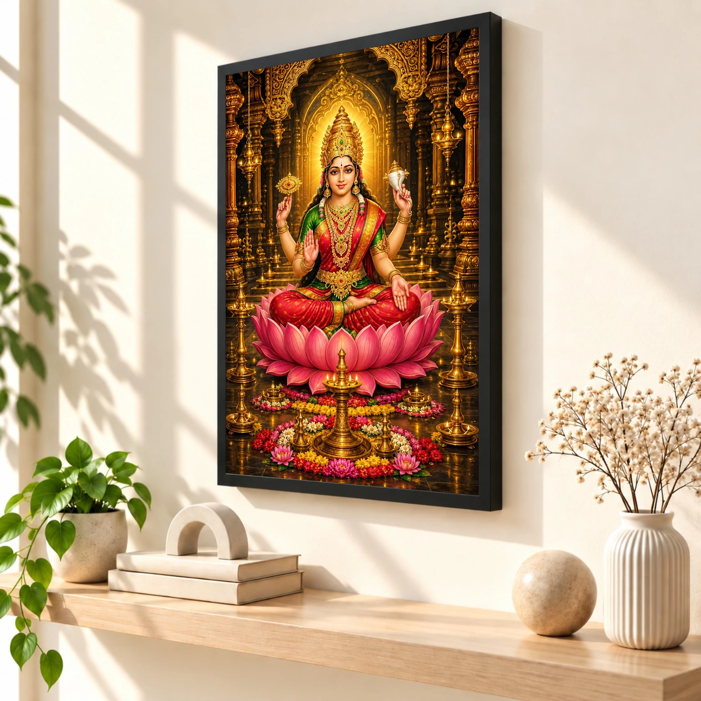 Mookambika Devi Kollur Lotus Photo Frame, view 2