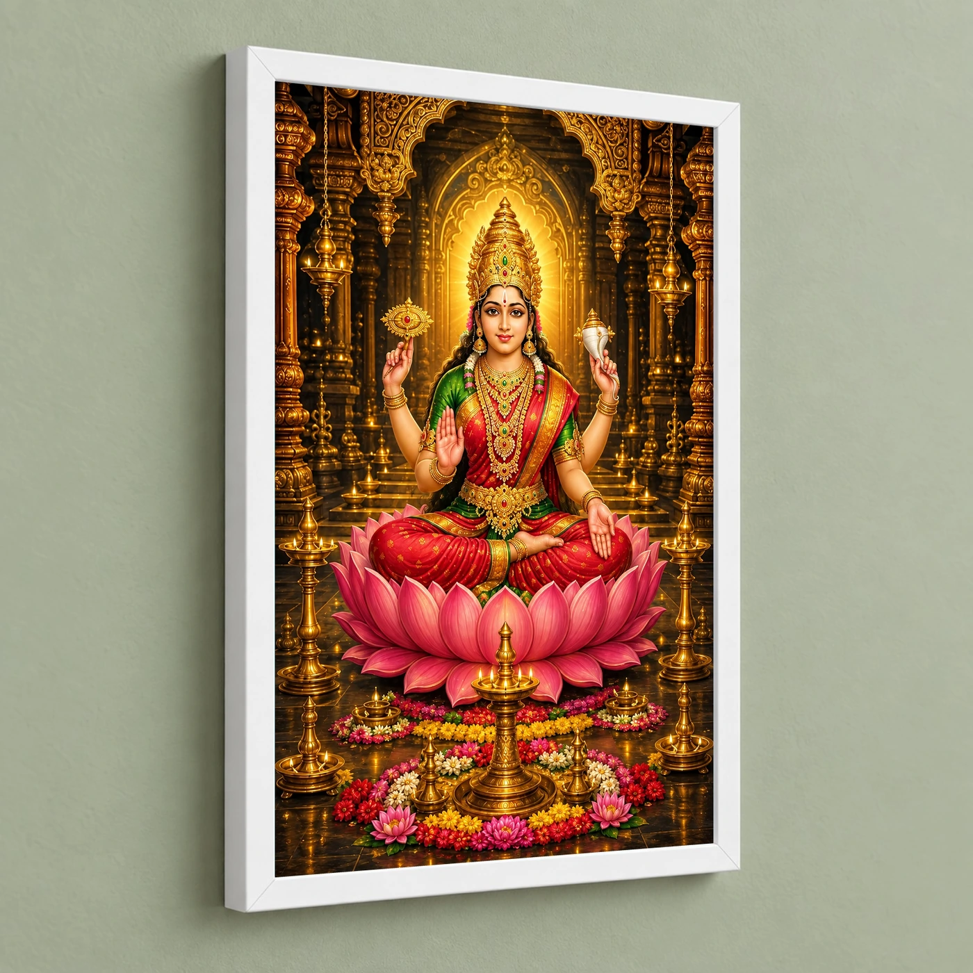 Mookambika Devi Kollur Lotus Photo Frame, view 5