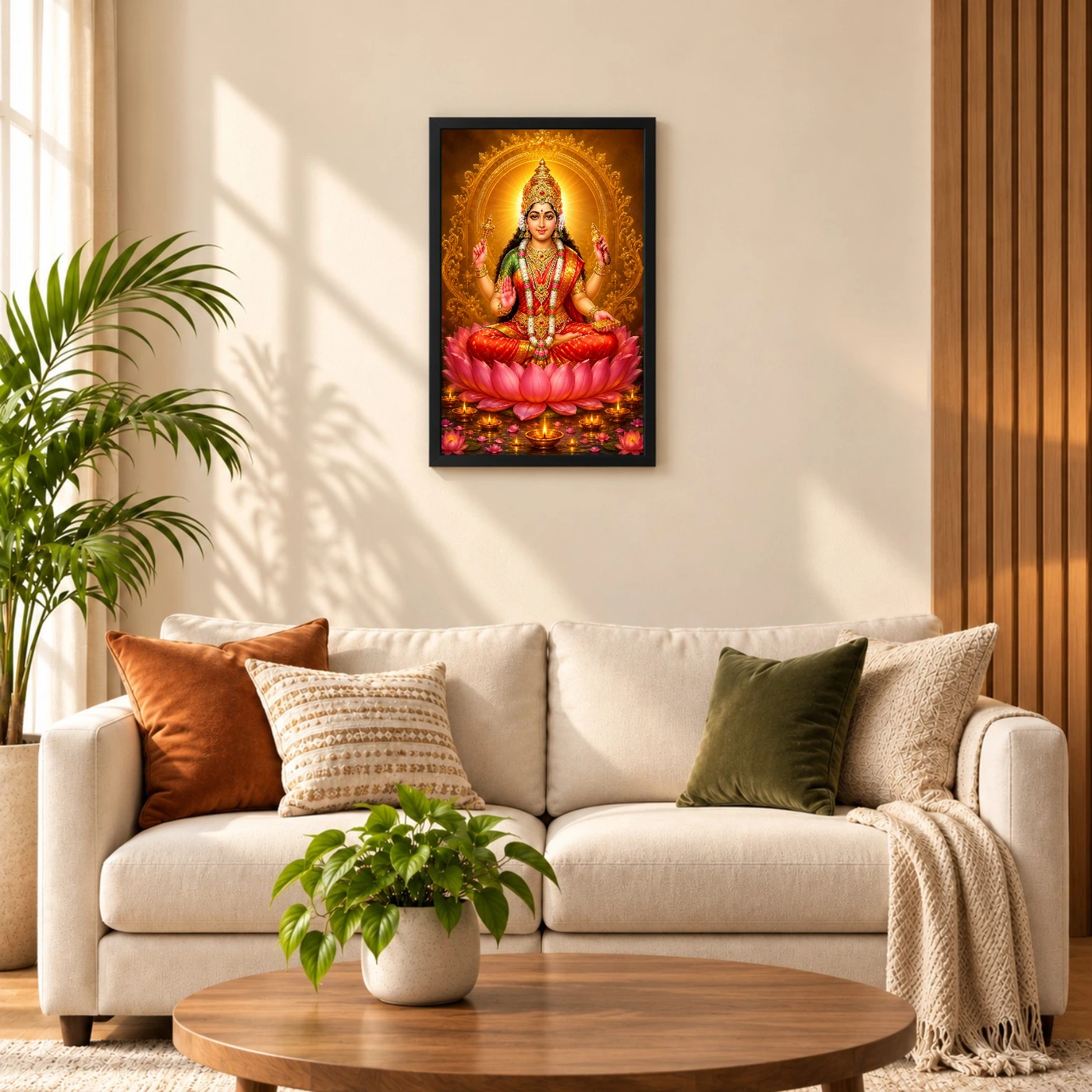 Mookambika Devi Lotus And Diya Radiance Photo Frame, view 8