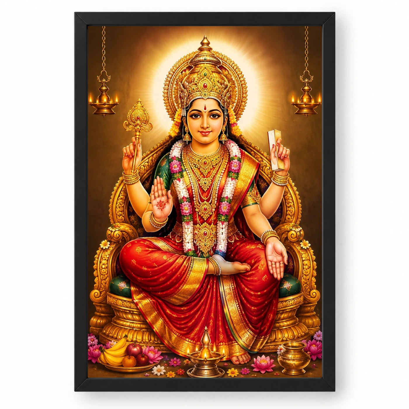 Mookambika Devi Peaceful Home Mandir Composition Photo Frame