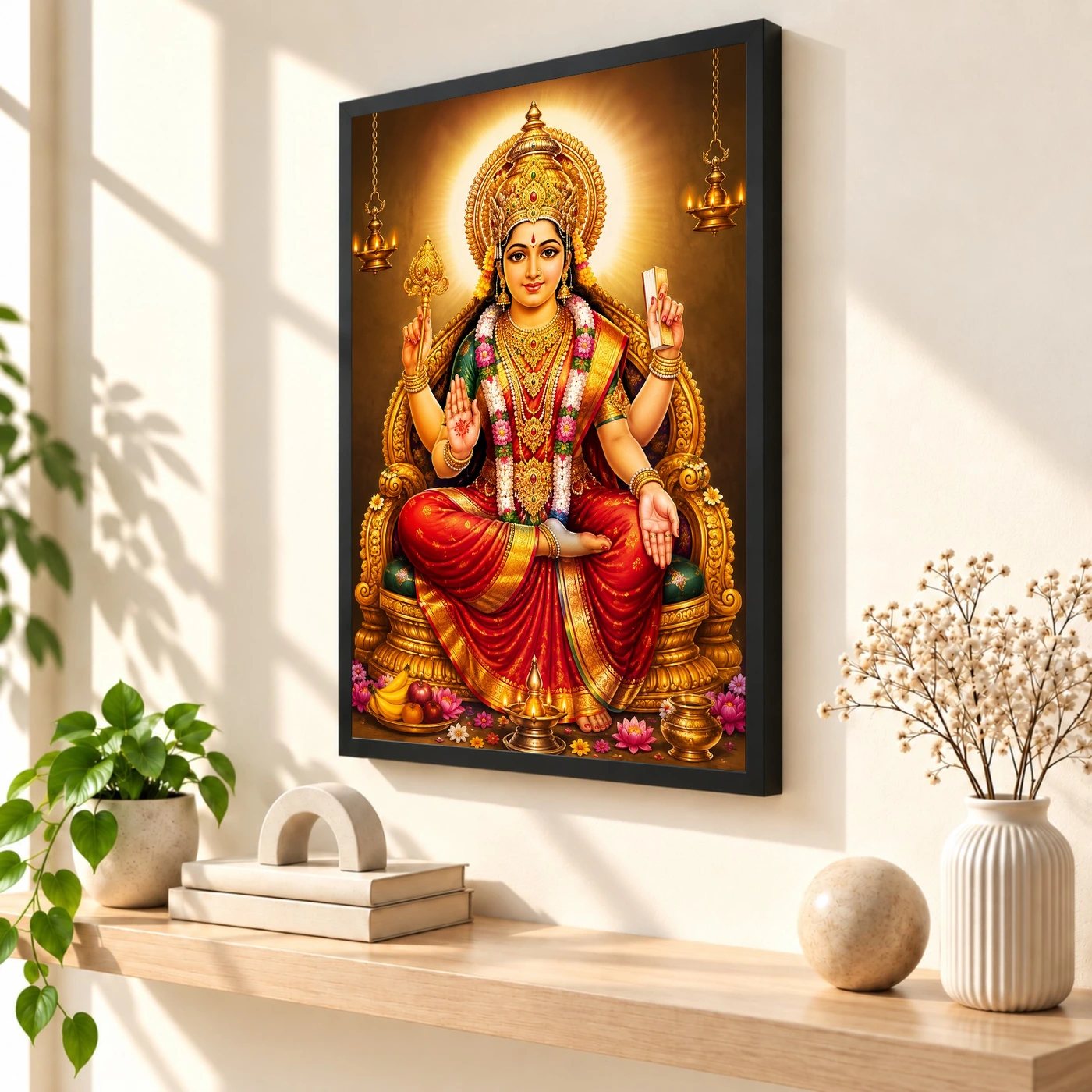 Mookambika Devi Peaceful Home Mandir Composition Photo Frame, view 2