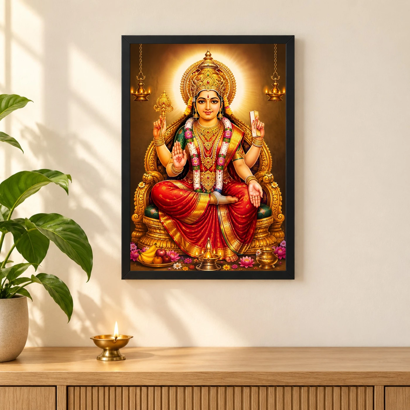 Mookambika Devi Peaceful Home Mandir Composition Photo Frame, view 3