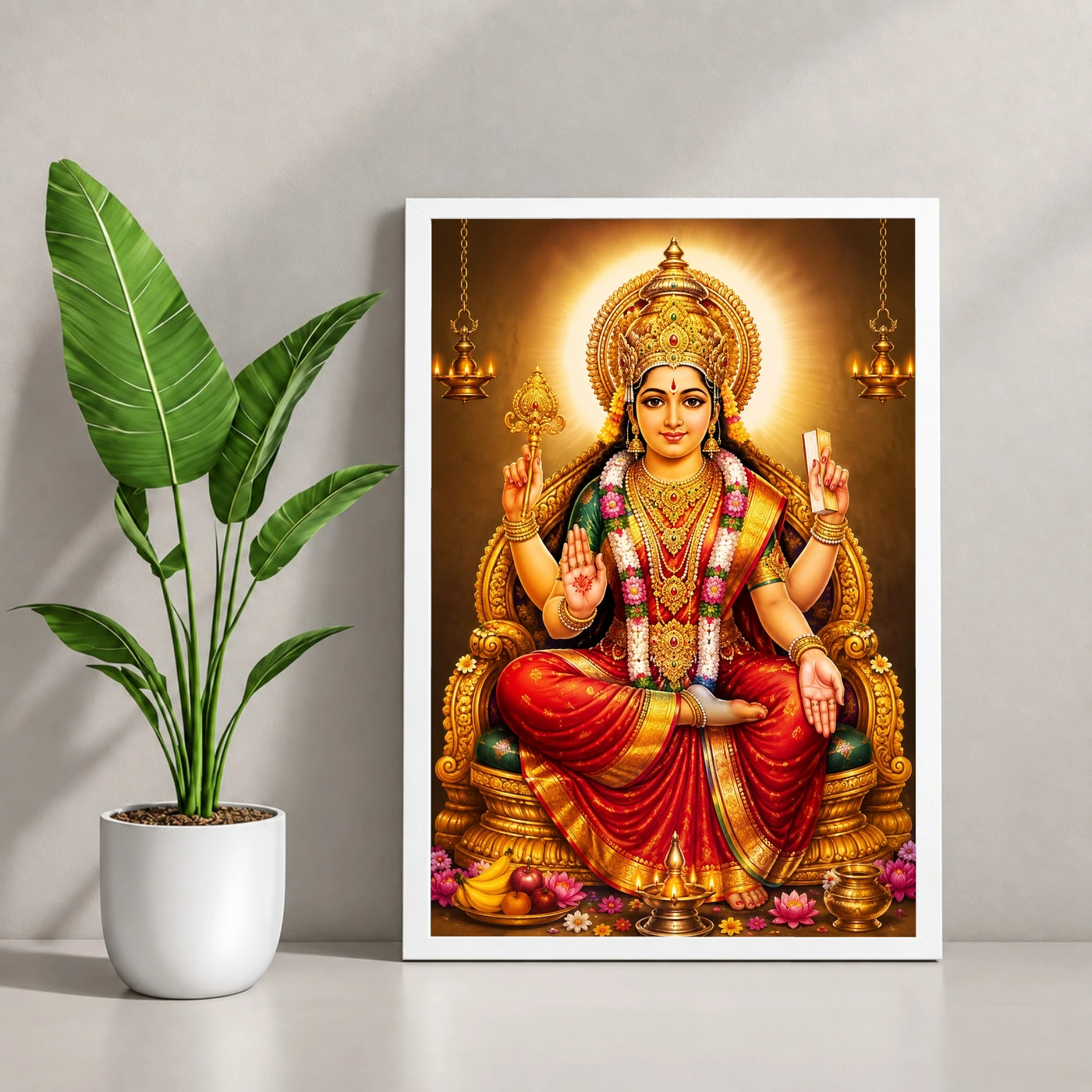 Mookambika Devi Peaceful Home Mandir Composition Photo Frame, view 4