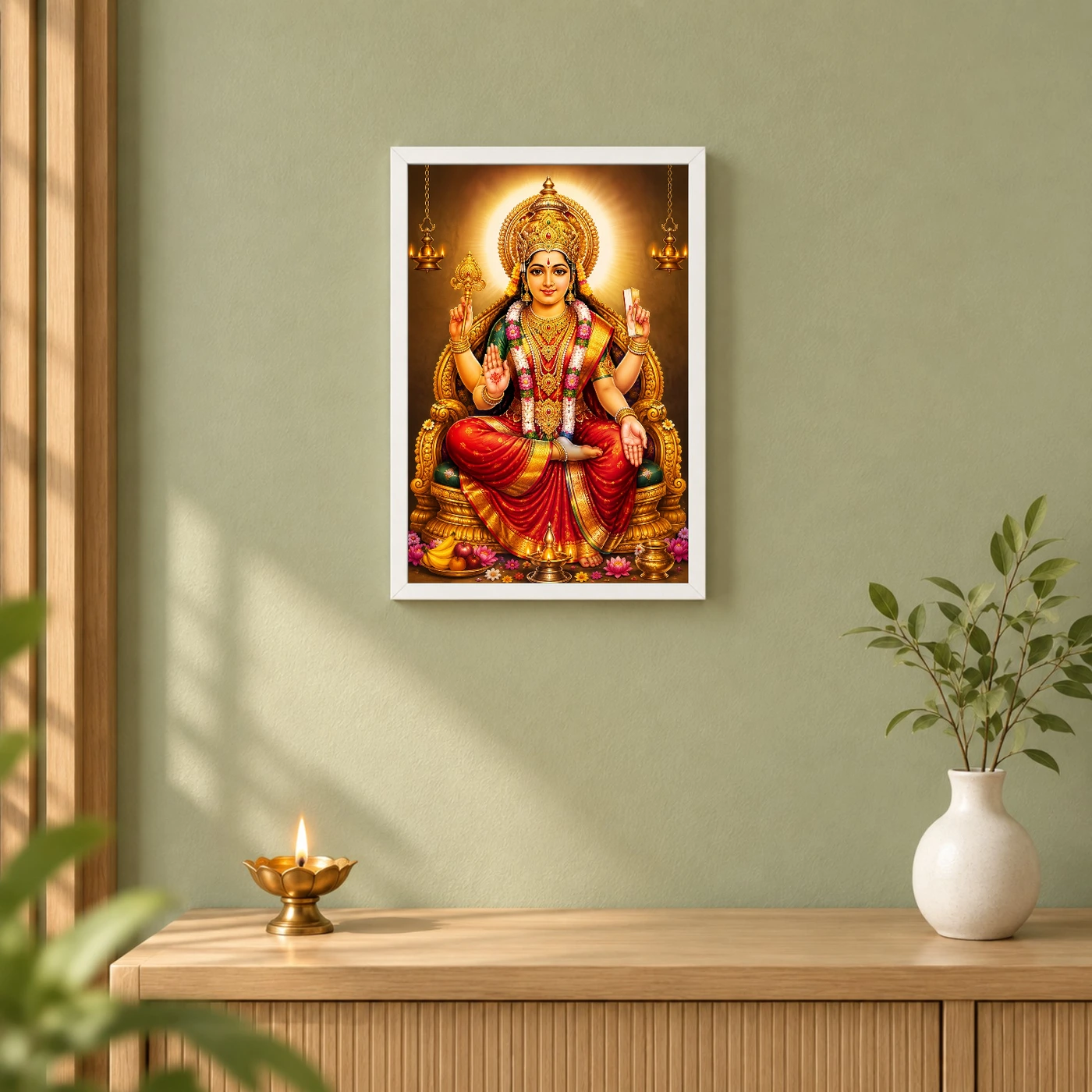 Mookambika Devi Peaceful Home Mandir Composition Photo Frame, view 6