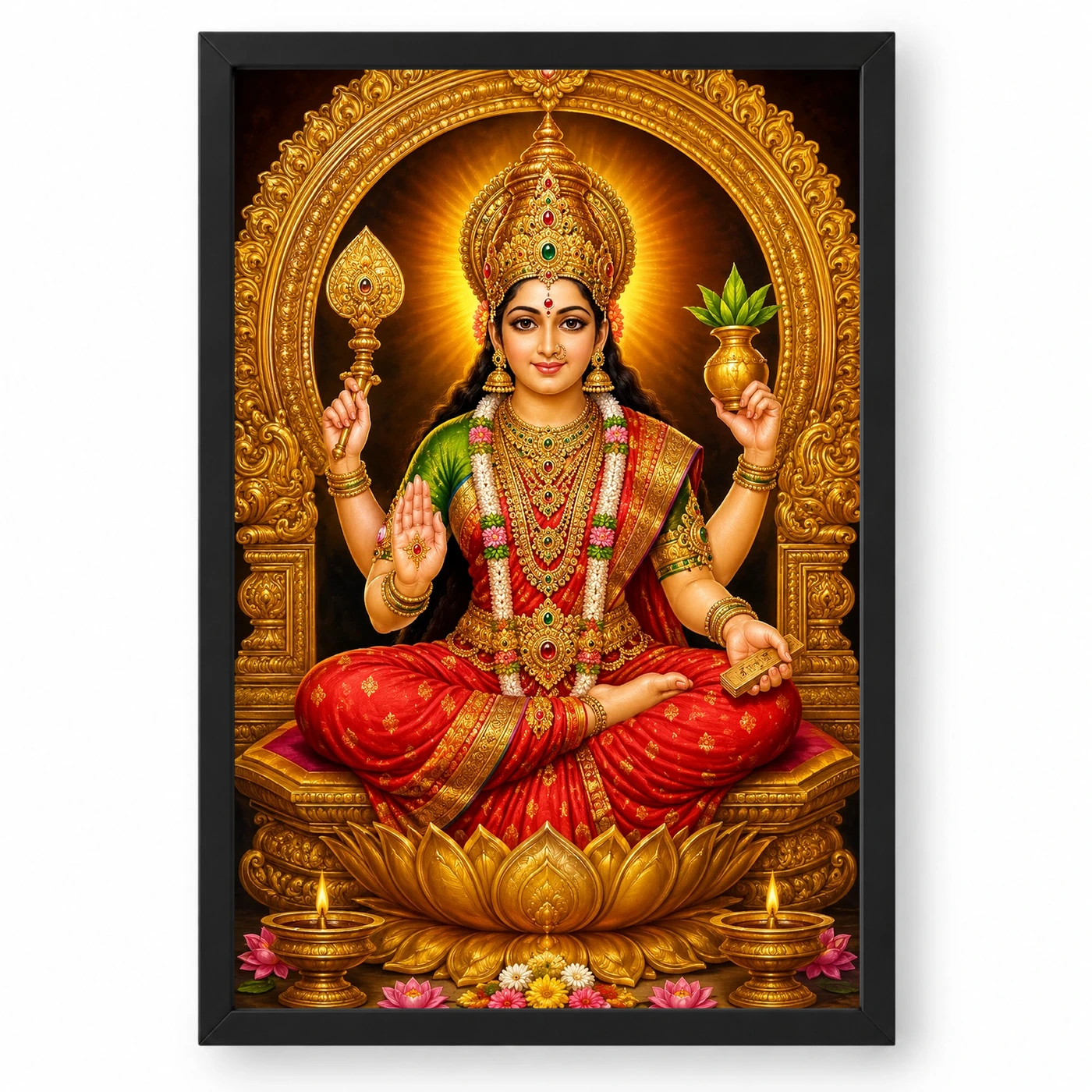 Mookambika Devi Royal Jewel-Toned Portrait Photo Frame