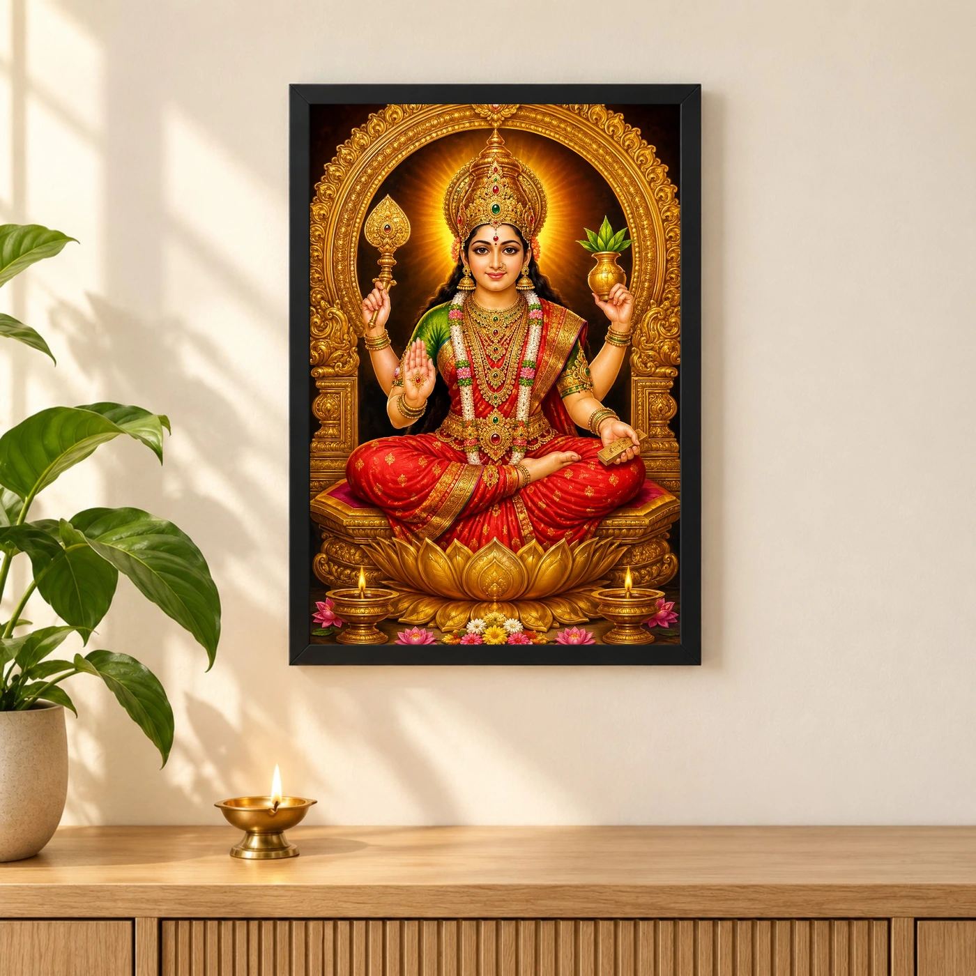 Mookambika Devi Royal Jewel-Toned Portrait Photo Frame, view 3