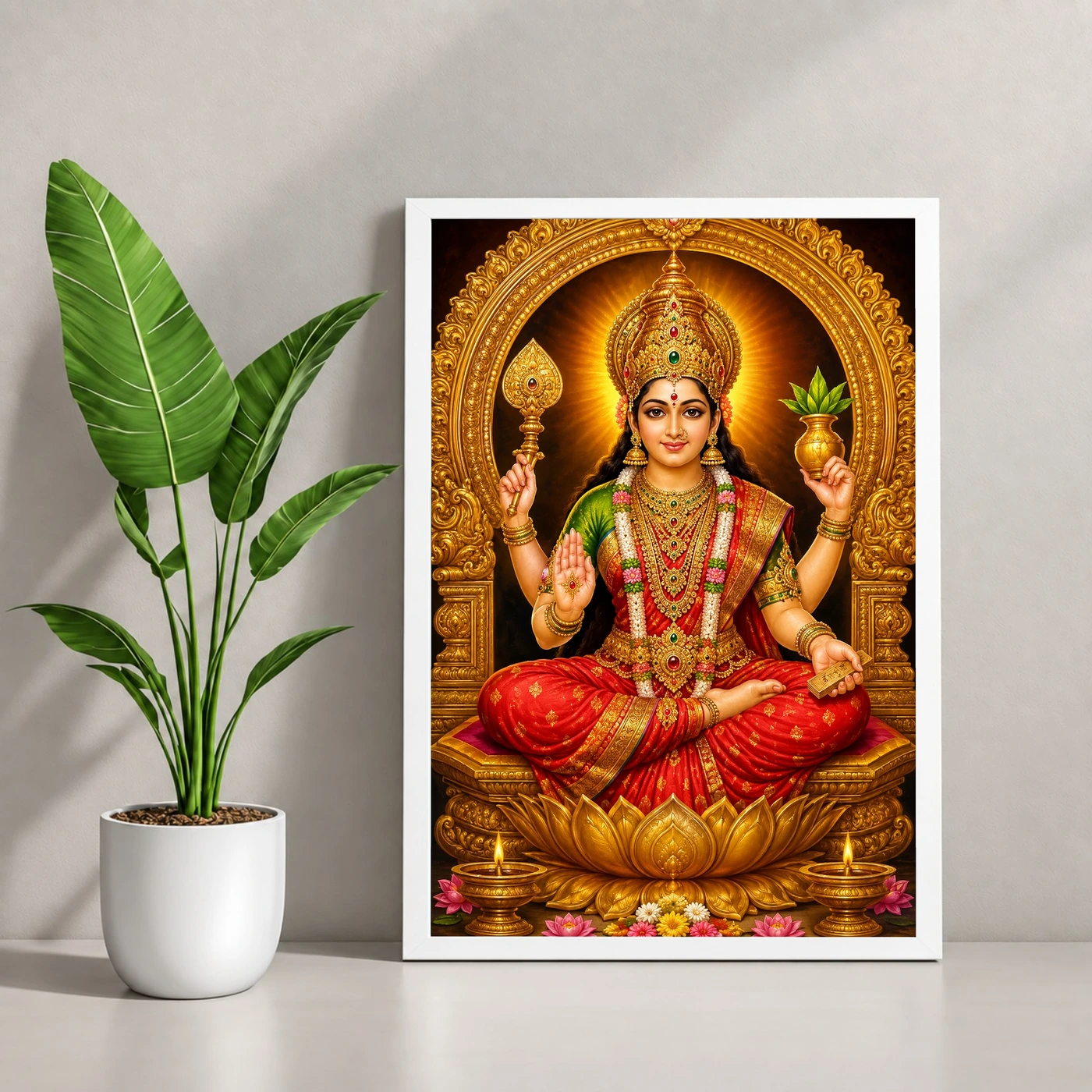 Mookambika Devi Royal Jewel-Toned Portrait Photo Frame, view 4