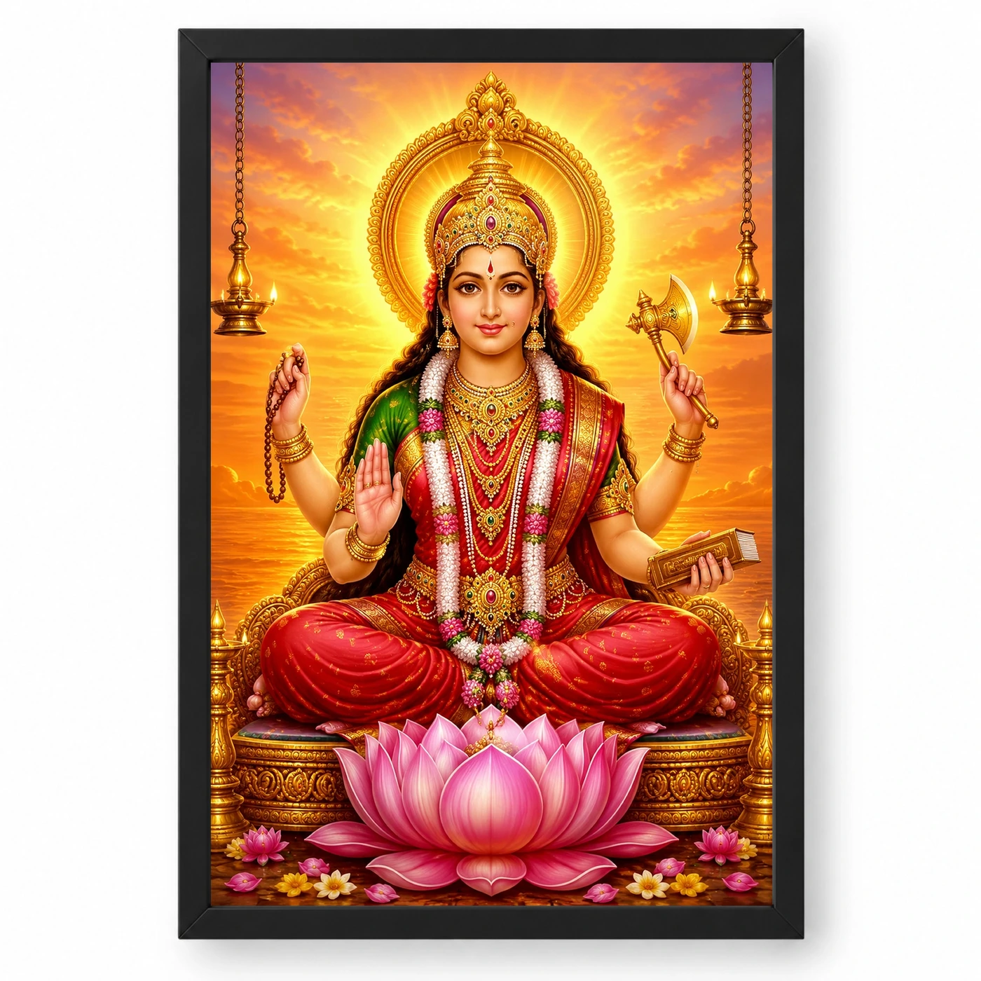 Mookambika Devi Serene Sunrise Blessing Photo Frame