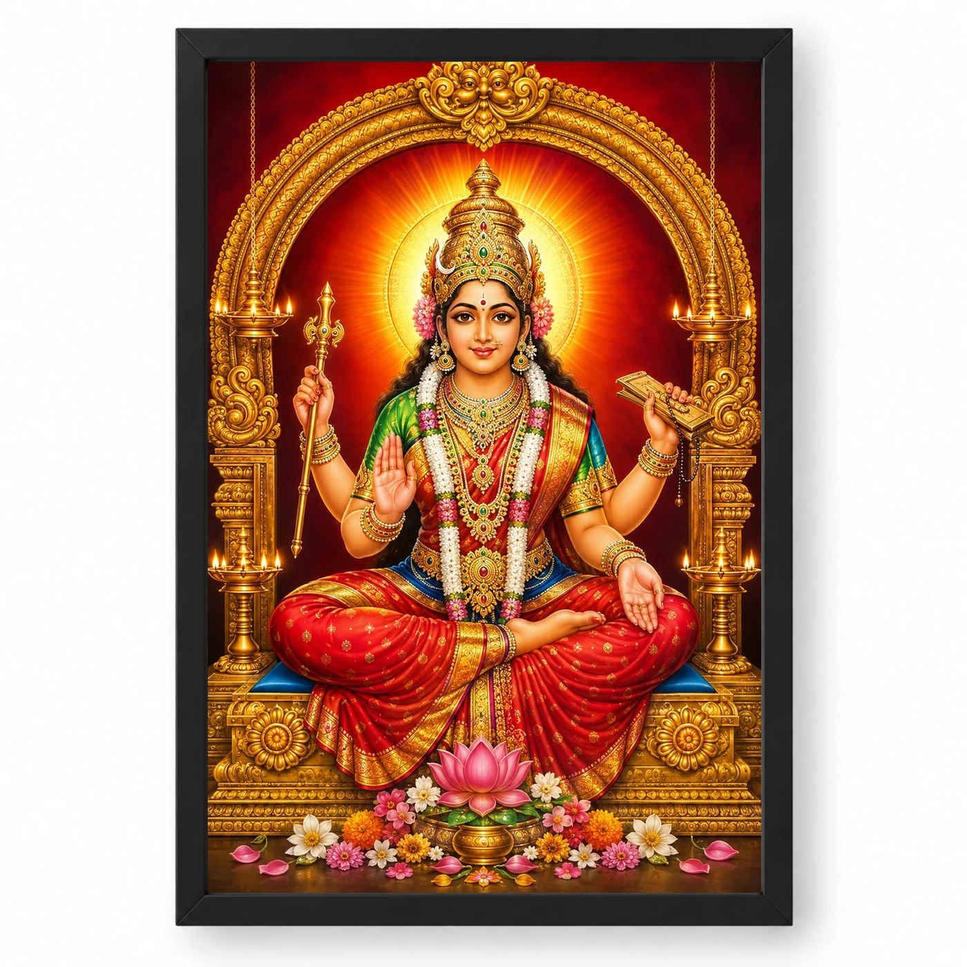 Mookambika Devi Vivid Premium Spiritual Poster Art Photo Frame