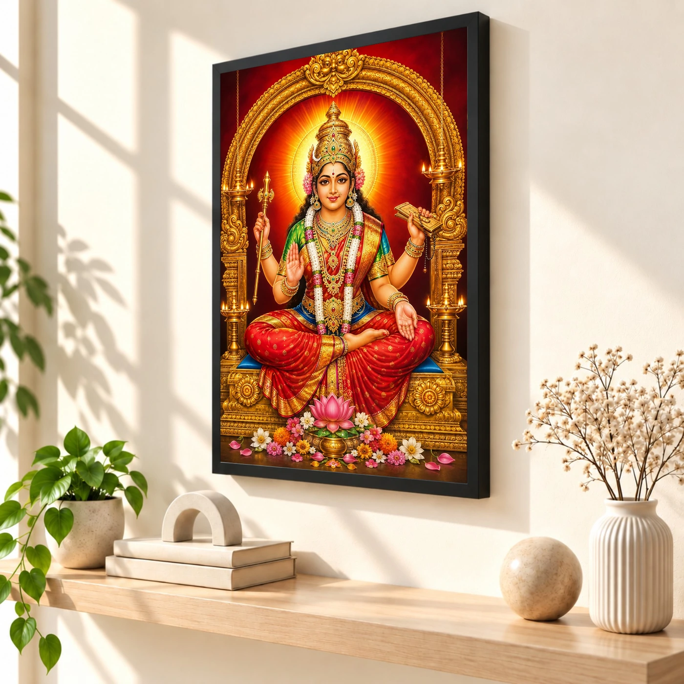 Mookambika Devi Vivid Premium Spiritual Poster Art Photo Frame, view 2