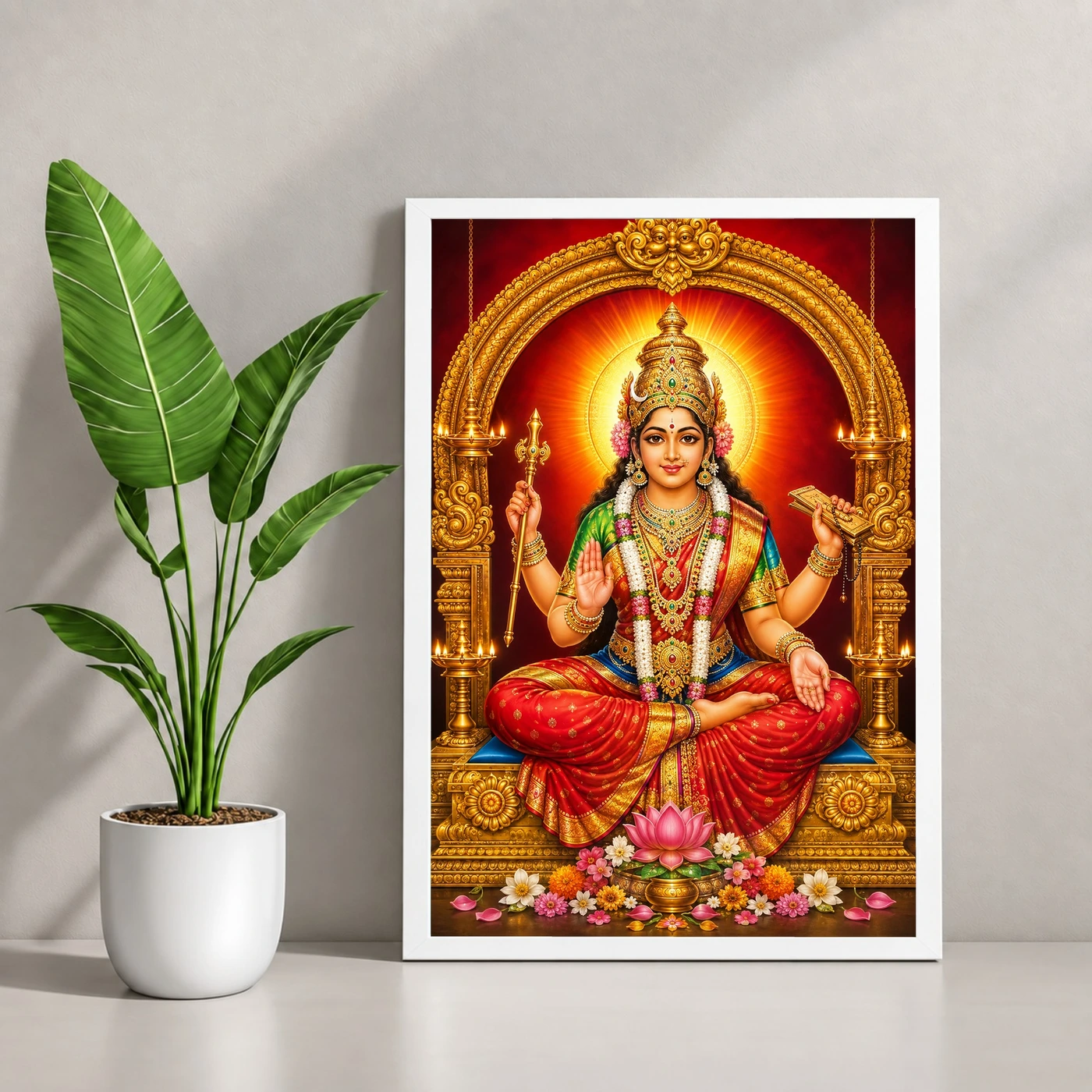 Mookambika Devi Vivid Premium Spiritual Poster Art Photo Frame, view 4