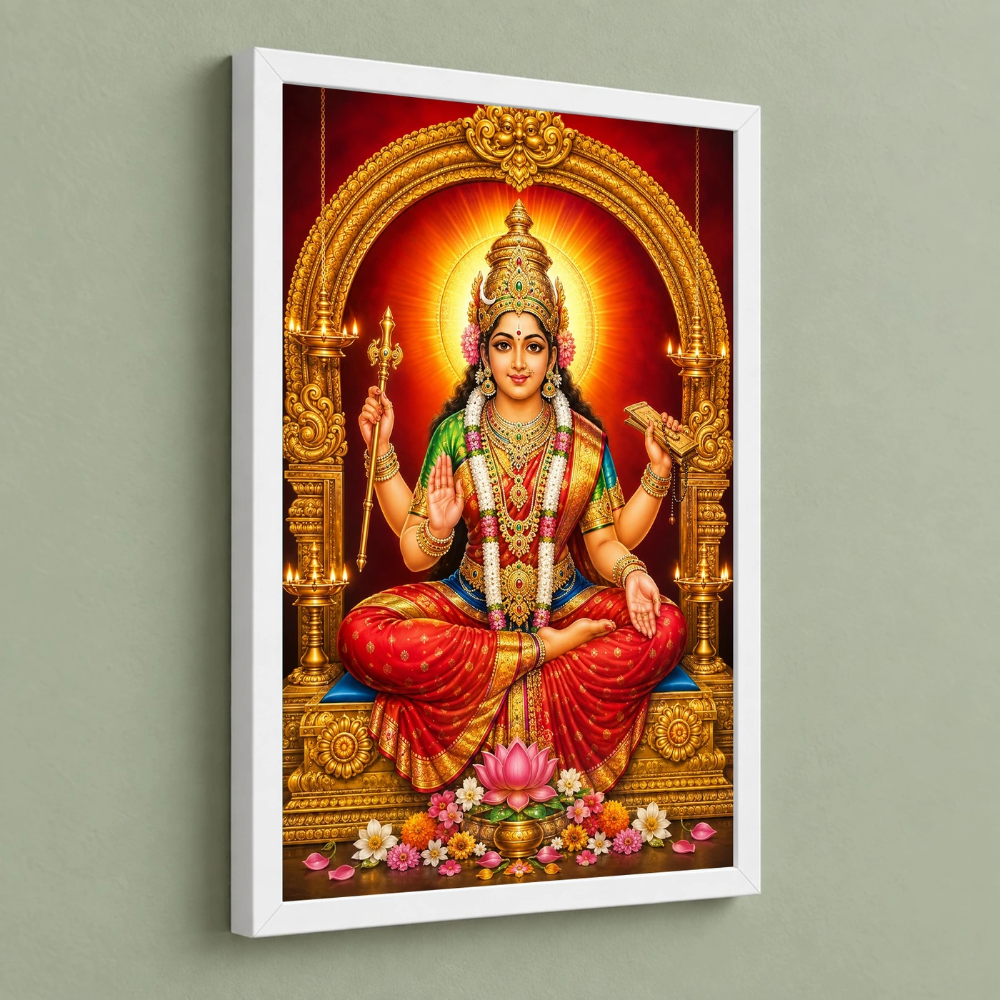 Mookambika Devi Vivid Premium Spiritual Poster Art Photo Frame, view 5