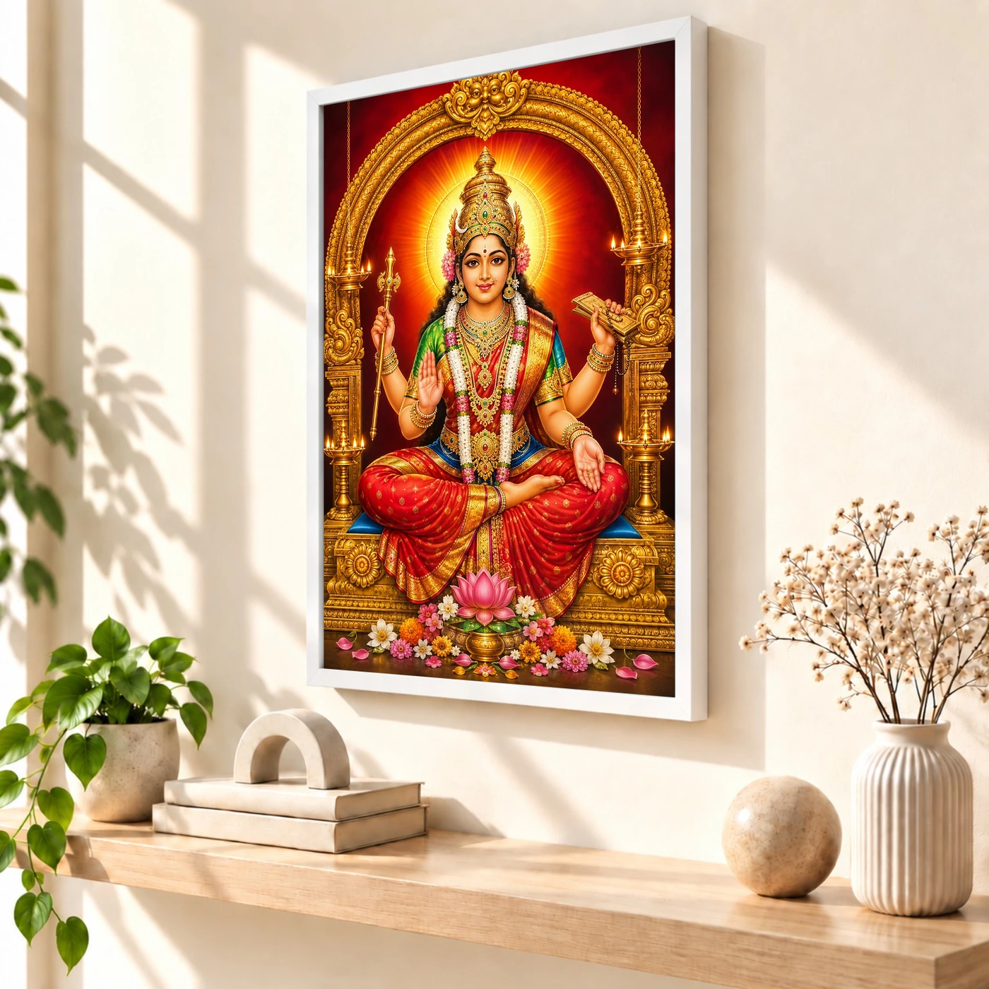Mookambika Devi Vivid Premium Spiritual Poster Art Photo Frame, view 7