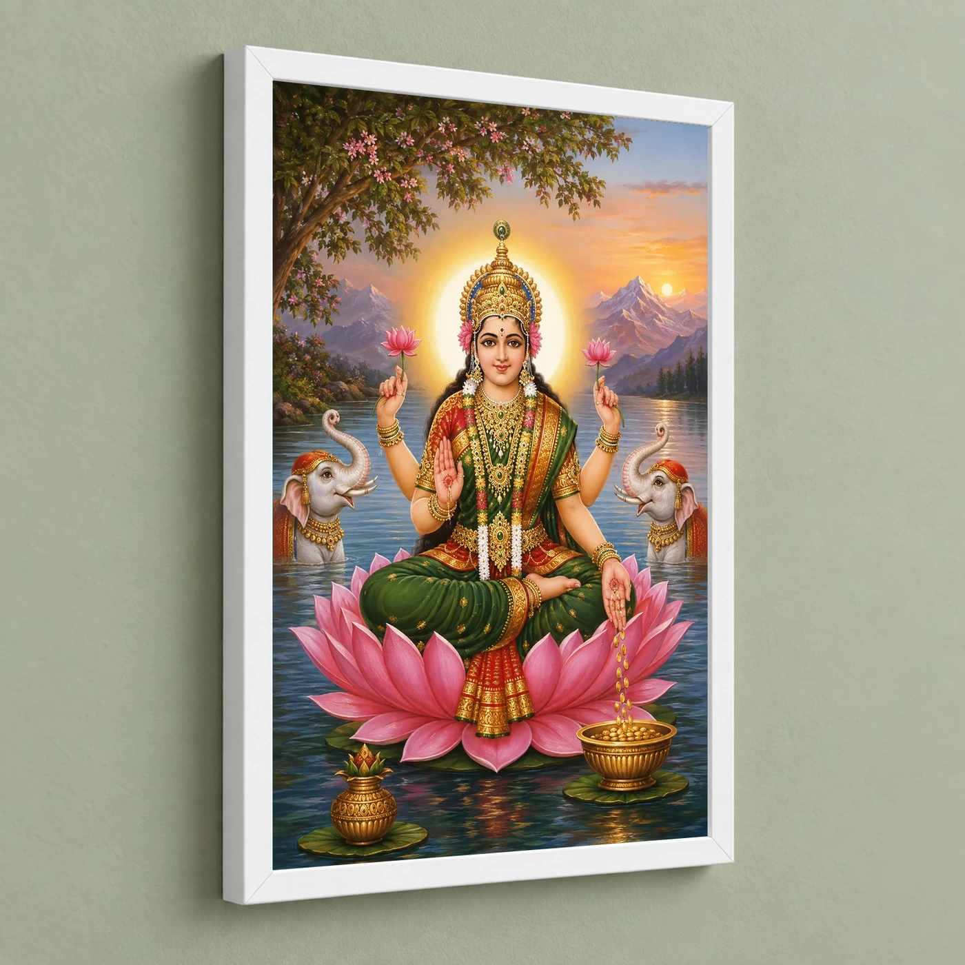 Mountain Lake Varalakshmi Photo Frame – Green Lotus Art, view 5