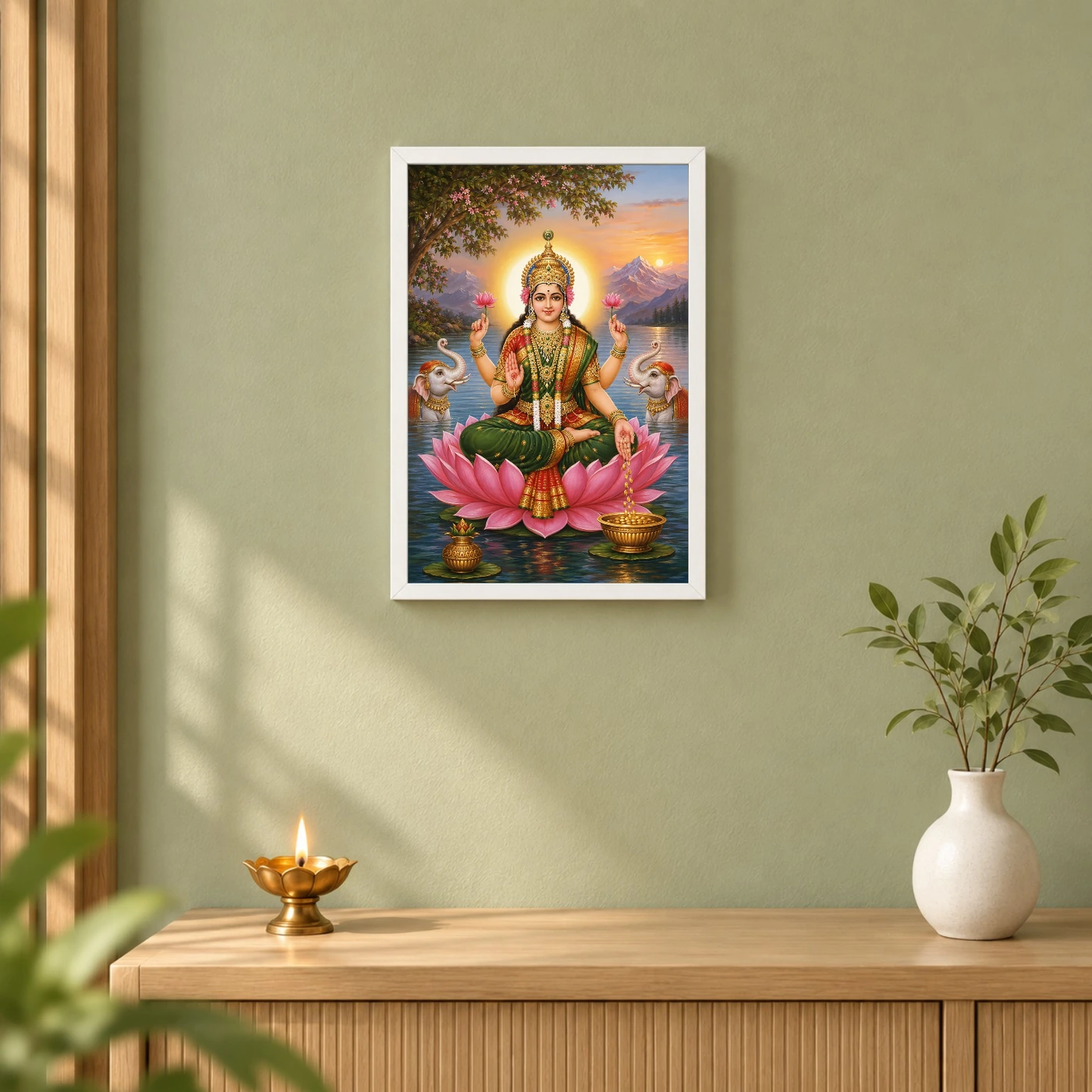 Mountain Lake Varalakshmi Photo Frame – Green Lotus Art, view 6