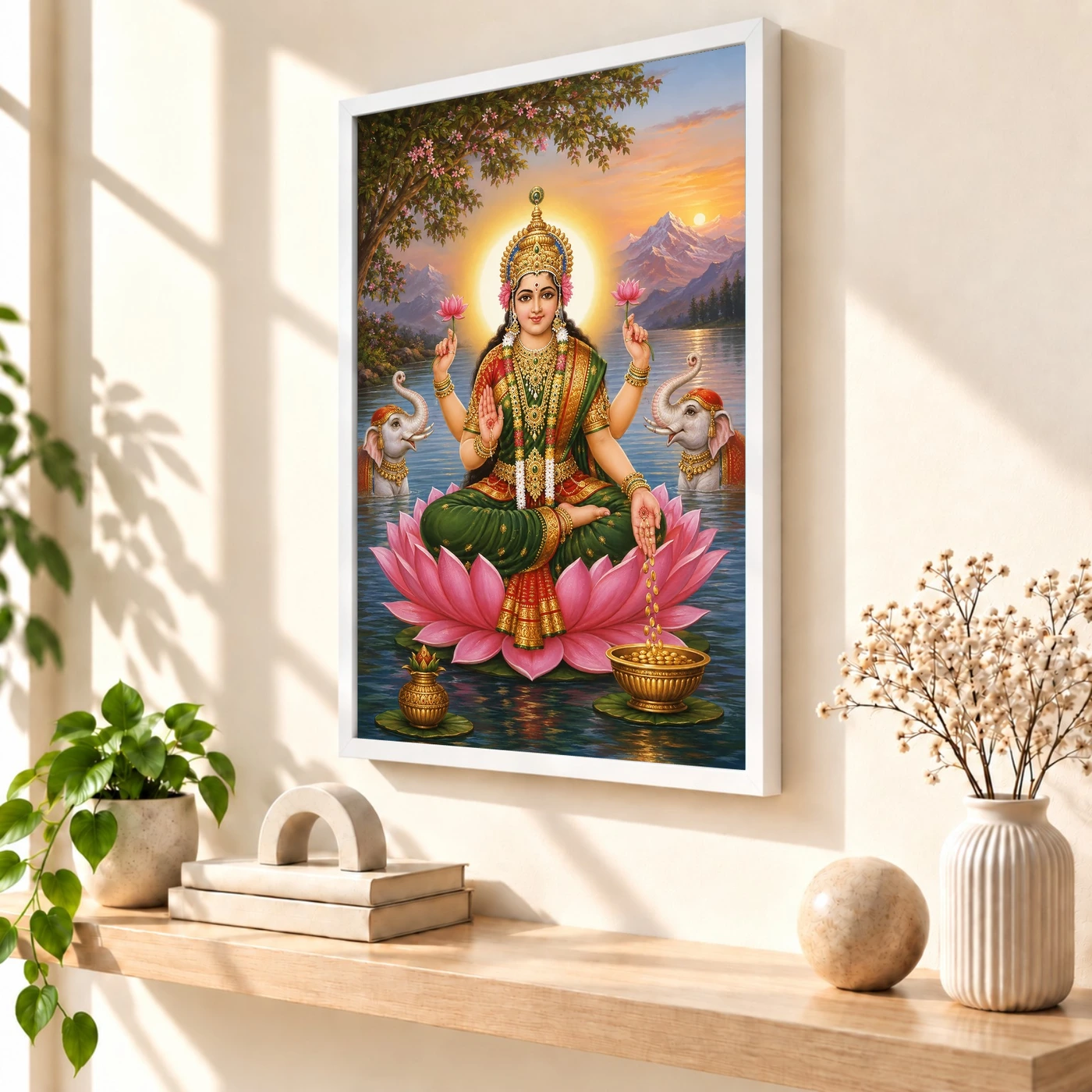 Mountain Lake Varalakshmi Photo Frame – Green Lotus Art, view 7