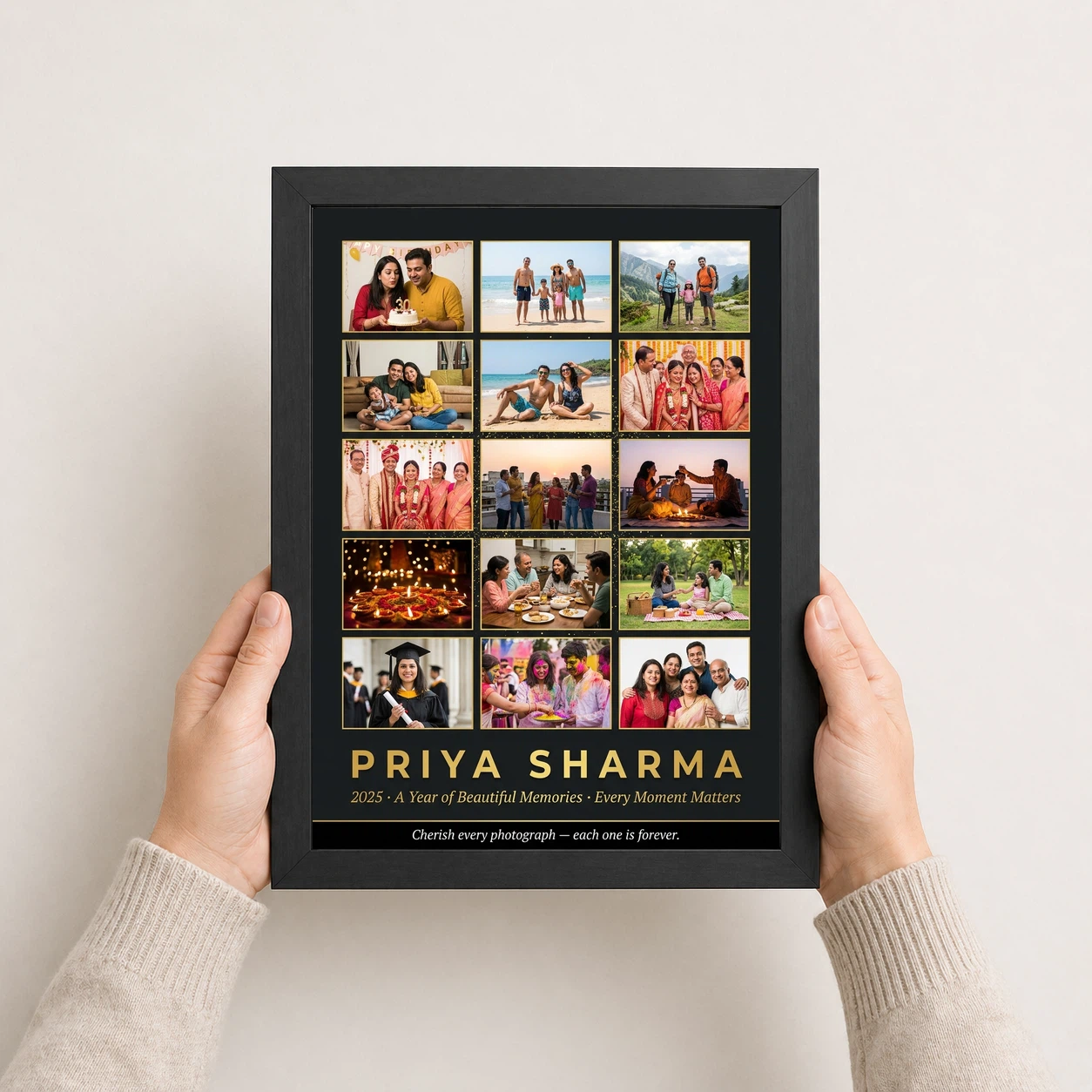 Multi Photo Collage Frame Pastel Cherished Memories Photo Frame, view 3