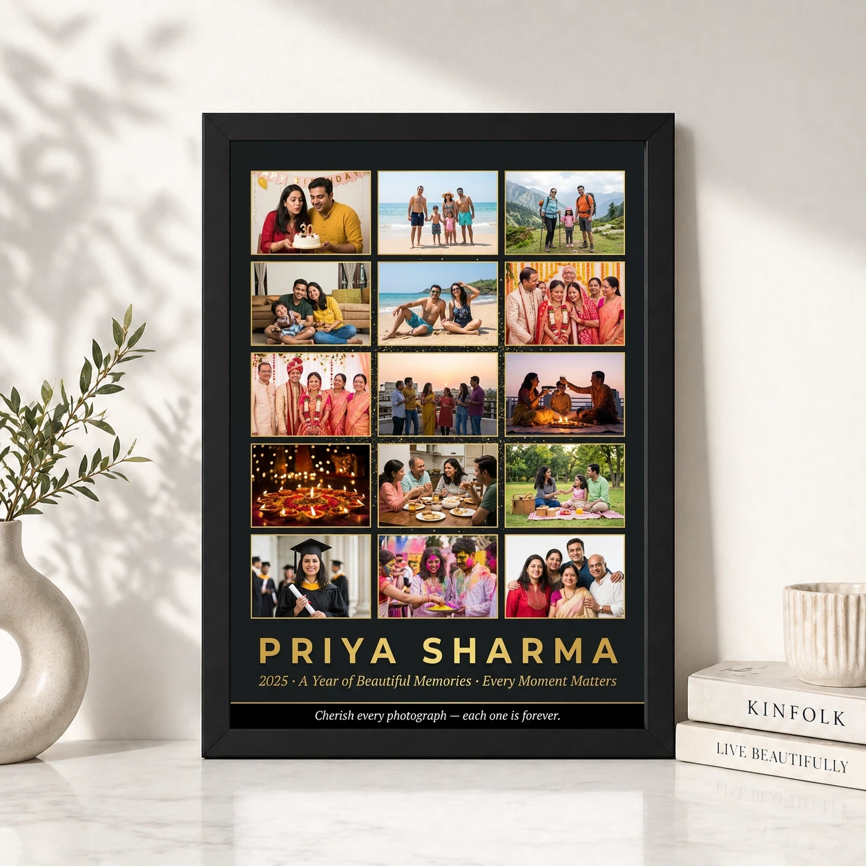 Multi Photo Collage Frame Pastel Cherished Memories Photo Frame, view 4
