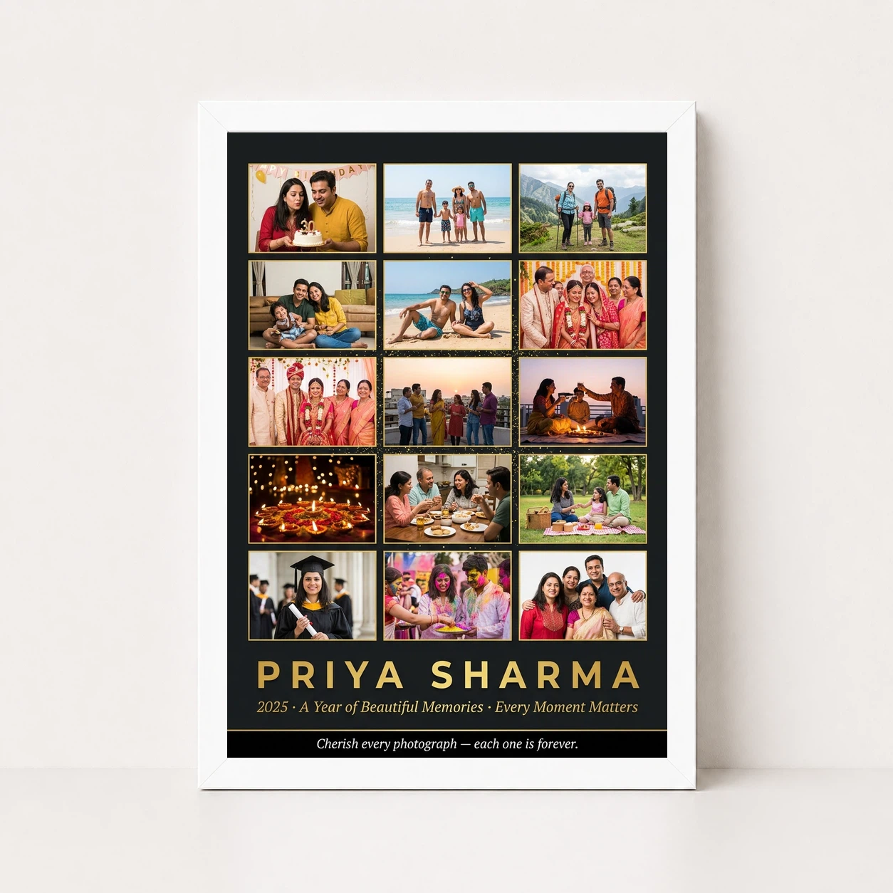 Multi Photo Collage Frame Pastel Cherished Memories Photo Frame, view 5
