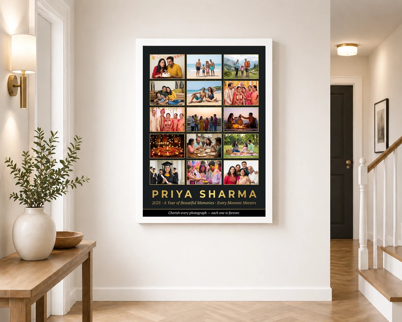Multi Photo Collage Frame Pastel Cherished Memories Photo Frame, view 6