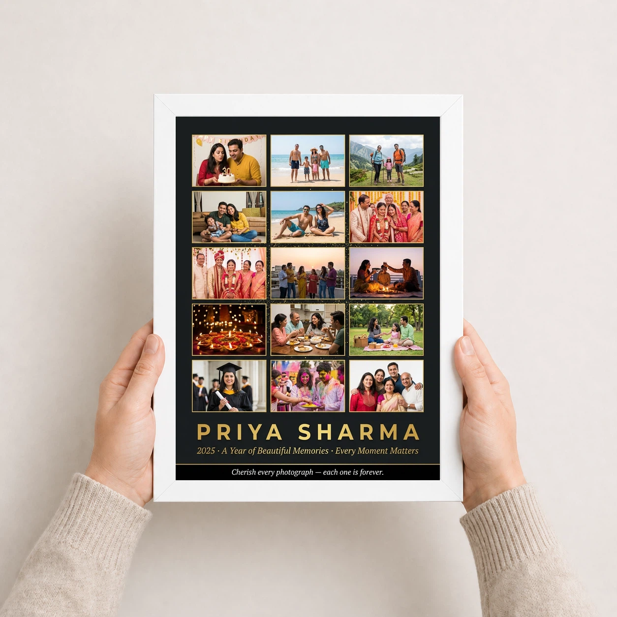 Multi Photo Collage Frame Pastel Cherished Memories Photo Frame, view 7