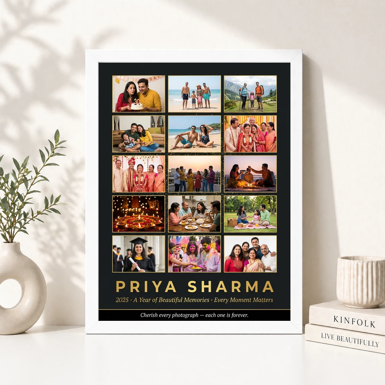 Multi Photo Collage Frame Pastel Cherished Memories Photo Frame, view 8