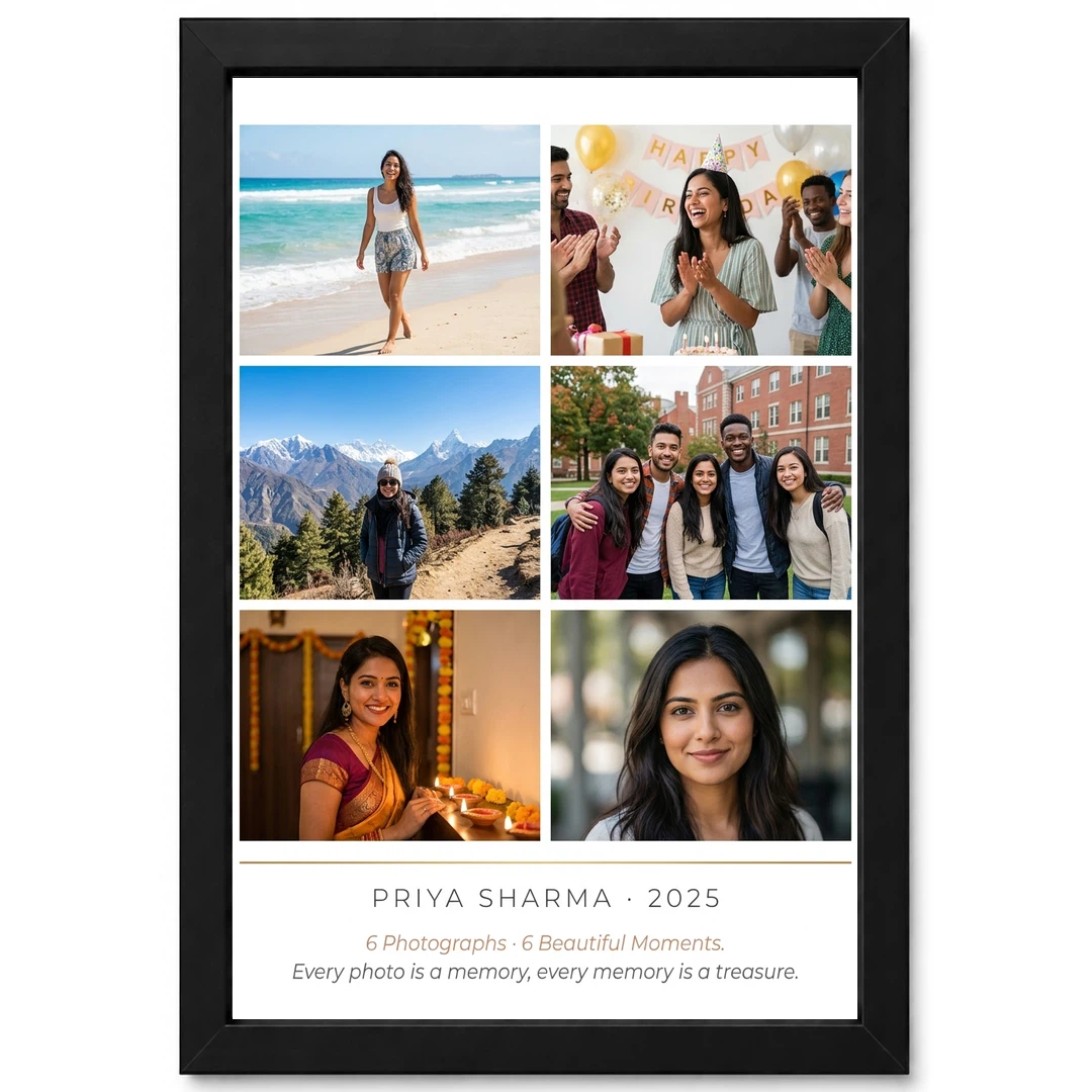 Multi Photo Collage Frame Vintage Retro Memories Photo Frame