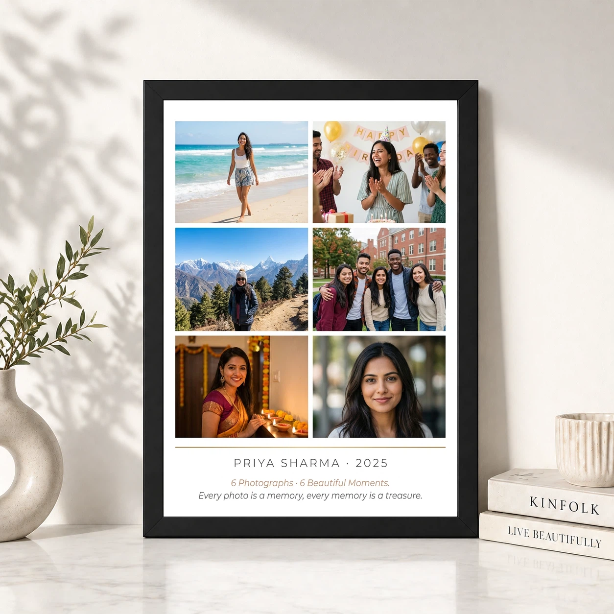 Multi Photo Collage Frame Vintage Retro Memories Photo Frame, view 4