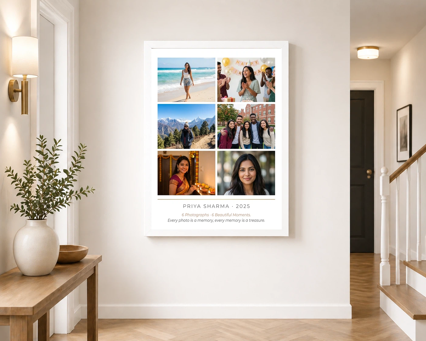 Multi Photo Collage Frame Vintage Retro Memories Photo Frame, view 6