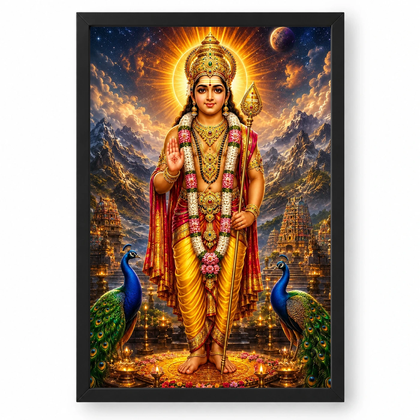 Murugan Kartikeya Cosmic Celestial Aura Photo Frame