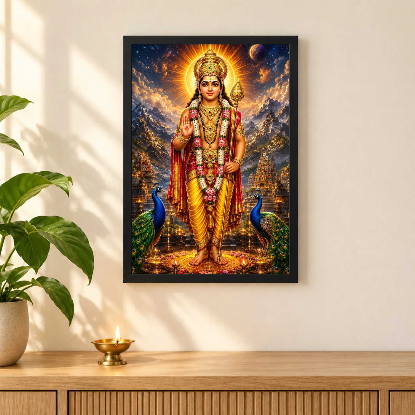 Murugan Kartikeya Cosmic Celestial Aura Photo Frame, view 3