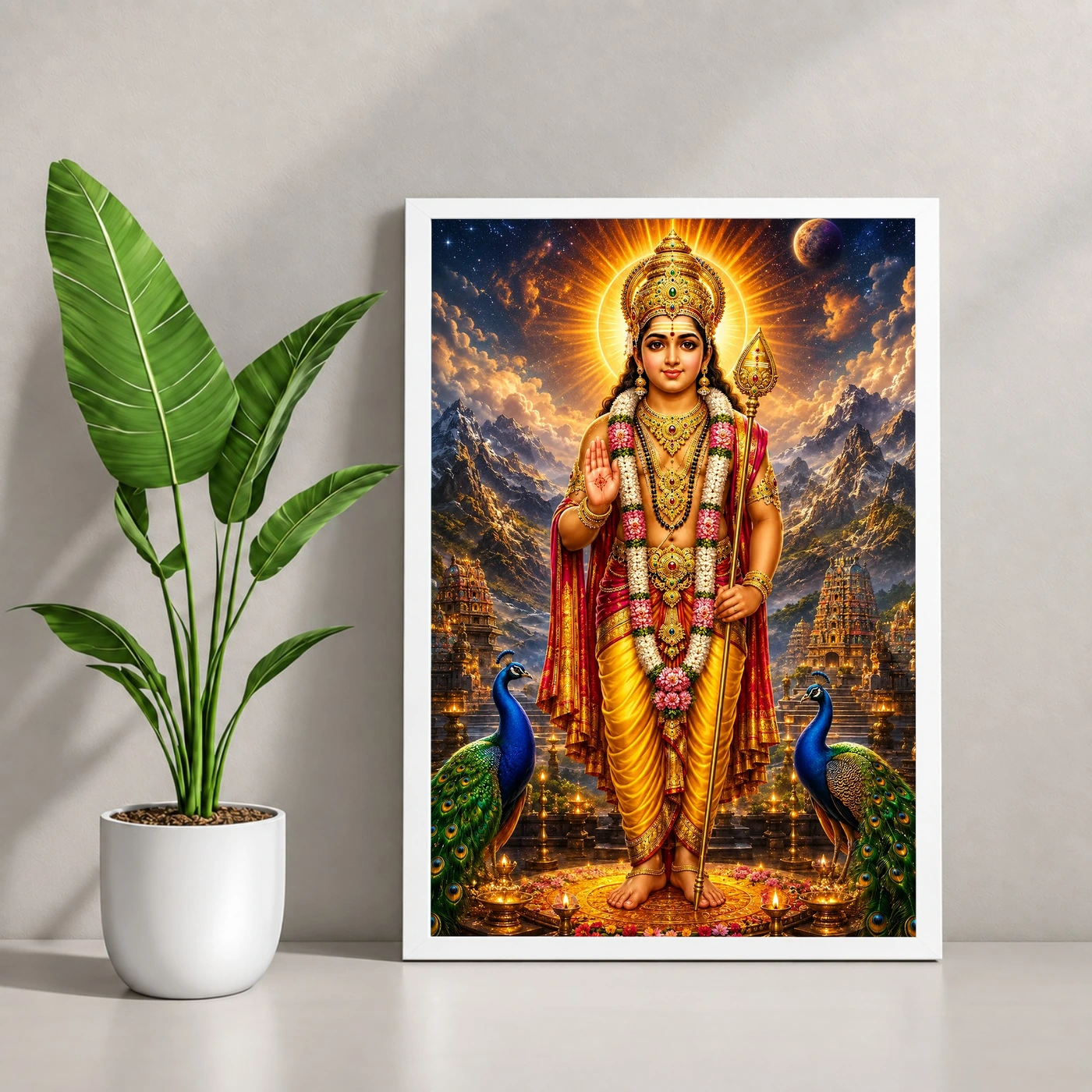 Murugan Kartikeya Cosmic Celestial Aura Photo Frame, view 4