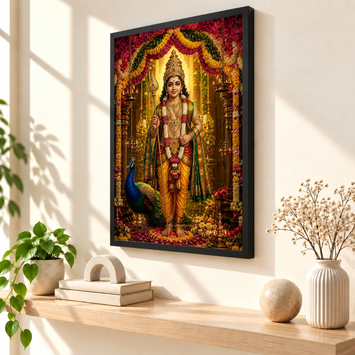 Murugan Kartikeya Grand Festival Flower Decoration Photo Frame, view 2
