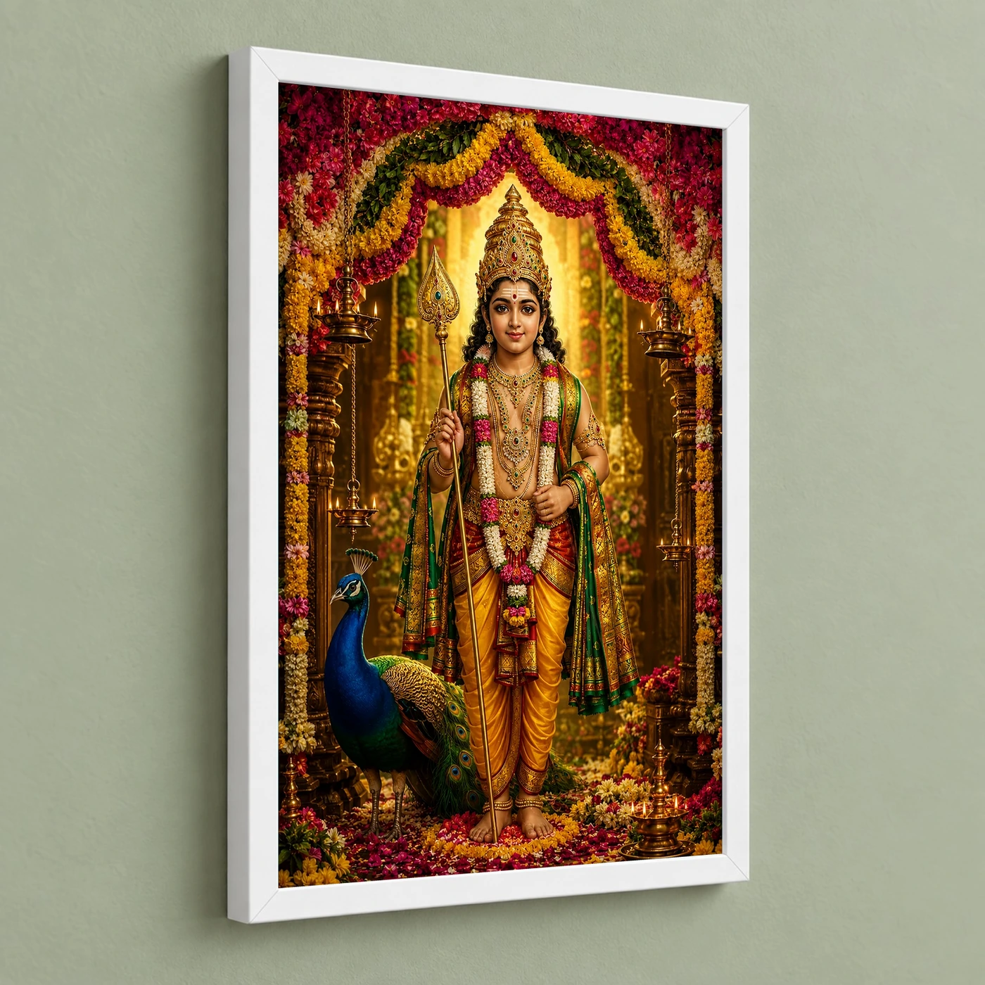 Murugan Kartikeya Grand Festival Flower Decoration Photo Frame, view 5