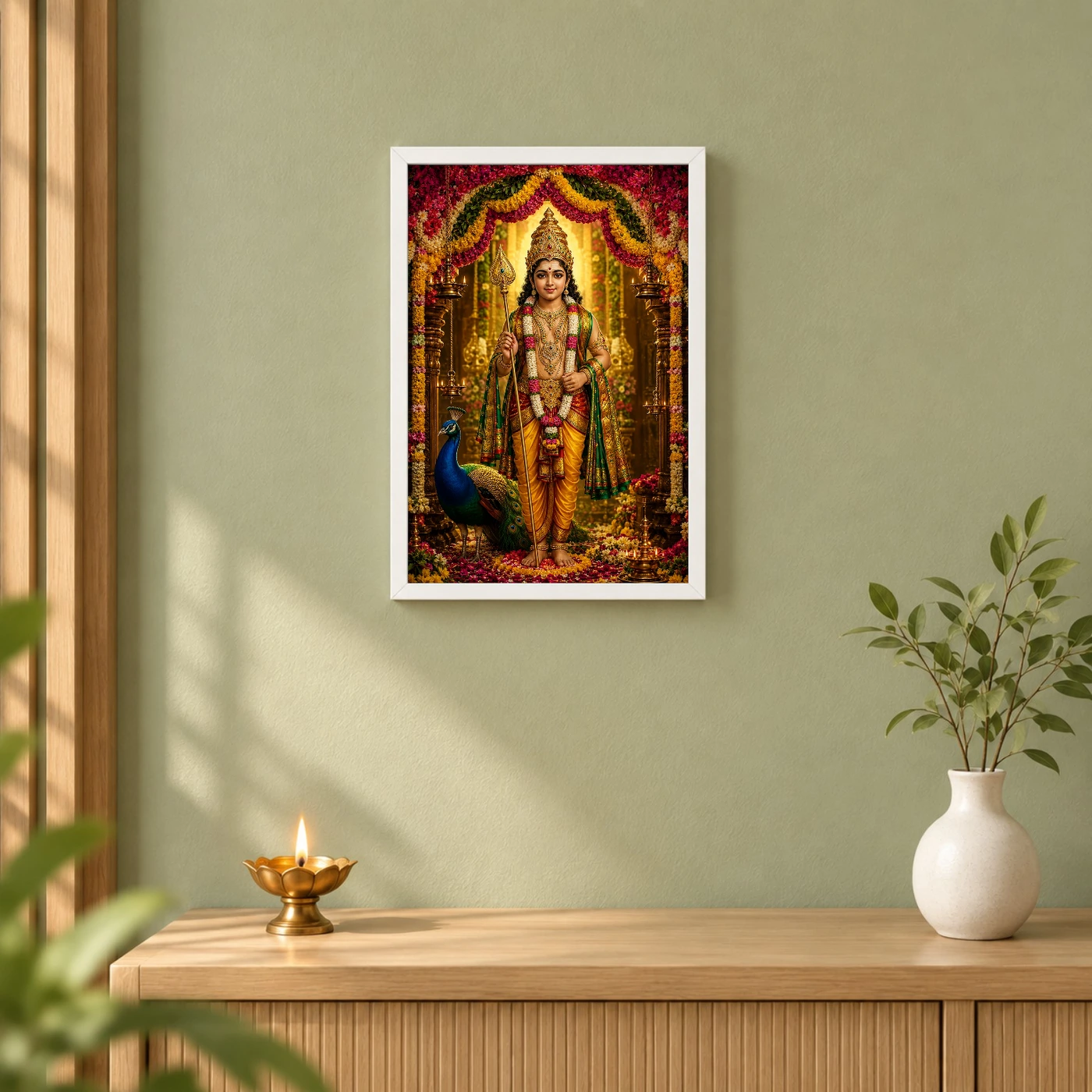 Murugan Kartikeya Grand Festival Flower Decoration Photo Frame, view 6