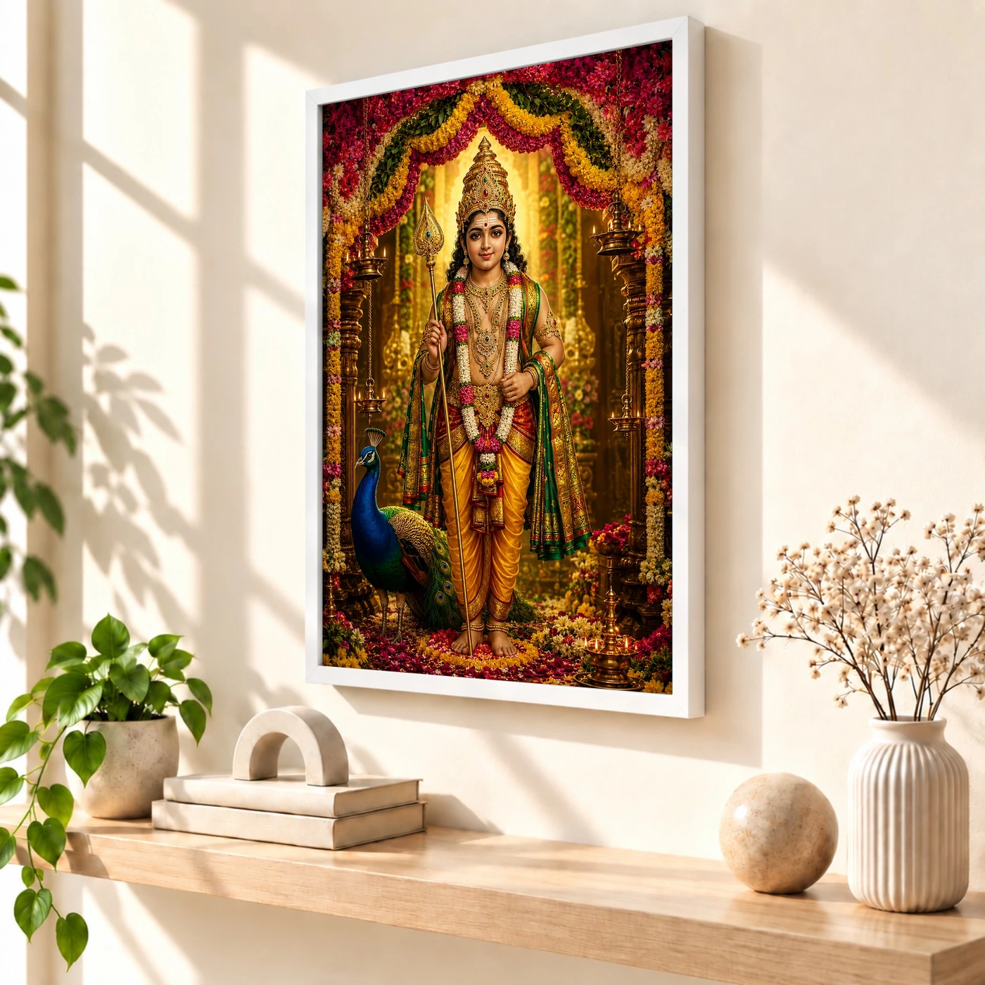 Murugan Kartikeya Grand Festival Flower Decoration Photo Frame, view 7