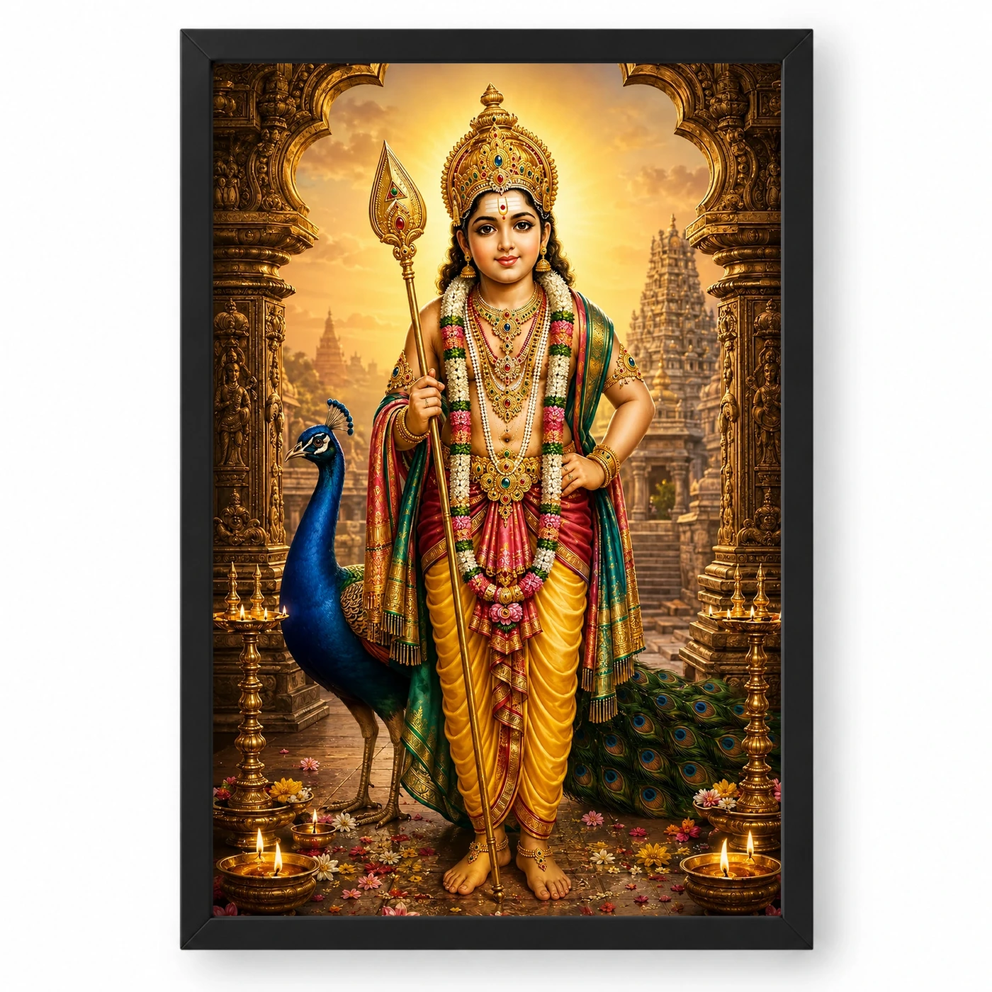 Murugan Kartikeya Heritage Temple Architecture Backdrop Photo Frame