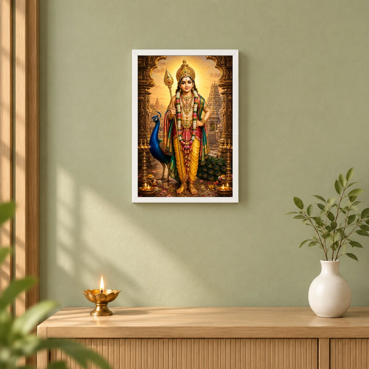 Murugan Kartikeya Heritage Temple Architecture Backdrop Photo Frame, view 6