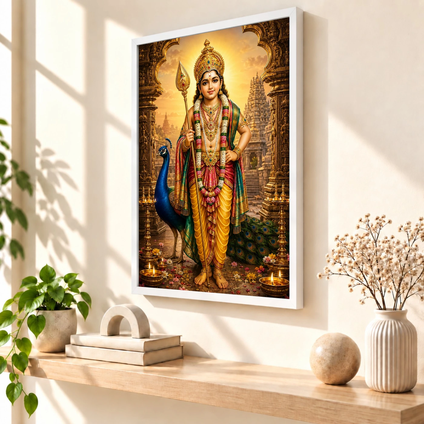 Murugan Kartikeya Heritage Temple Architecture Backdrop Photo Frame, view 7