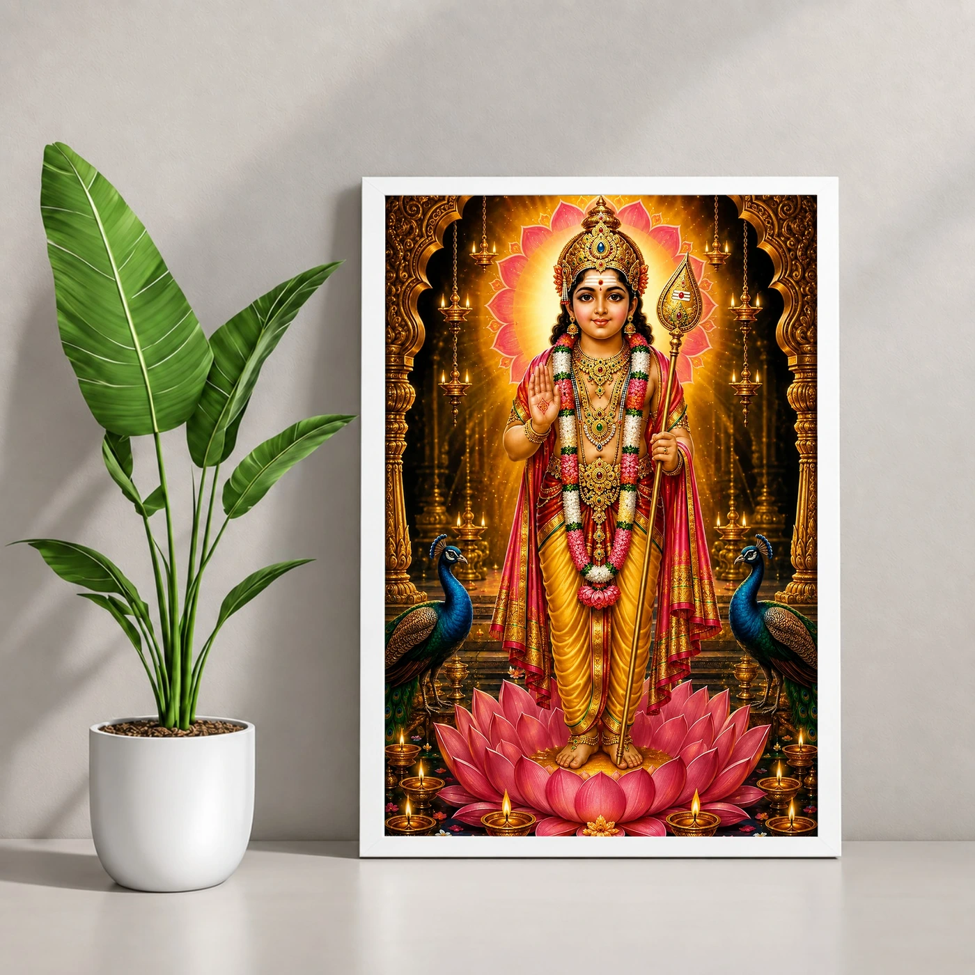 Murugan Kartikeya Lotus And Diya Radiance Photo Frame, view 4