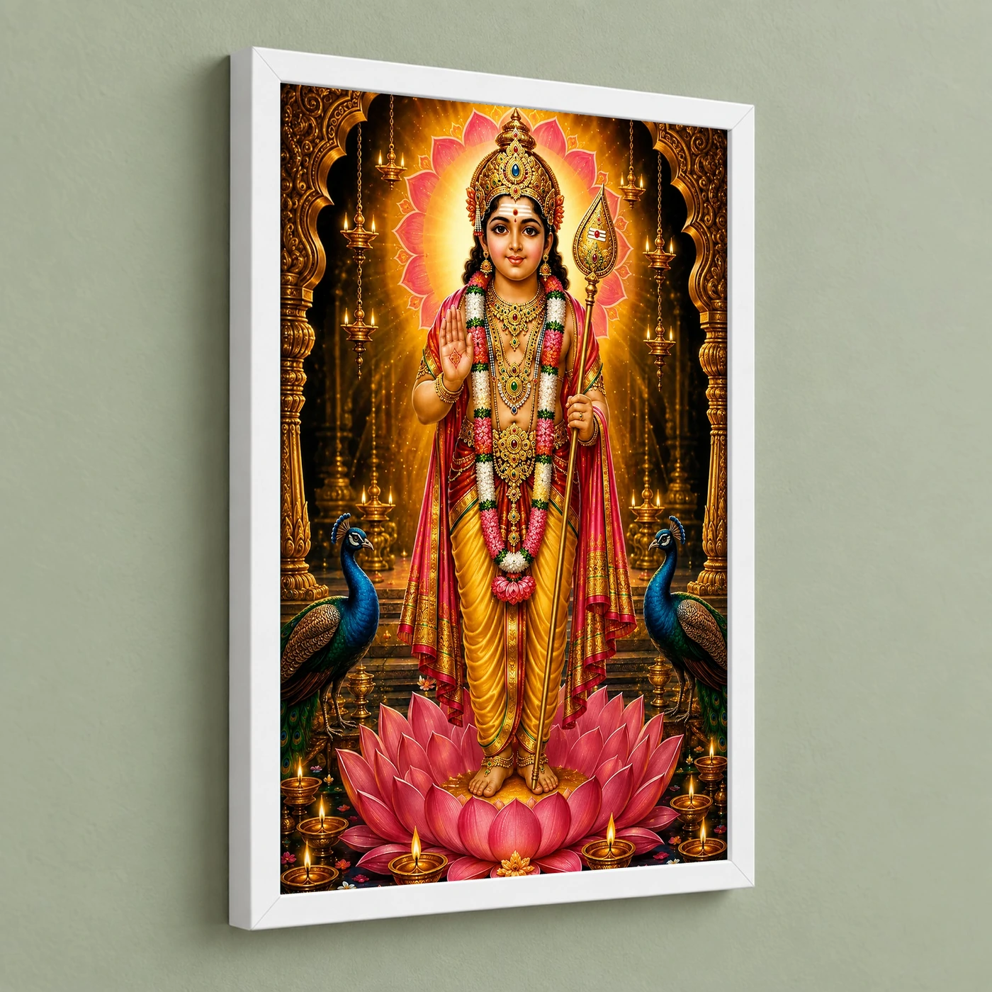 Murugan Kartikeya Lotus And Diya Radiance Photo Frame, view 5