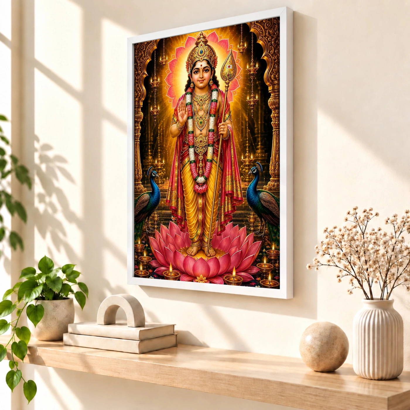 Murugan Kartikeya Lotus And Diya Radiance Photo Frame, view 7